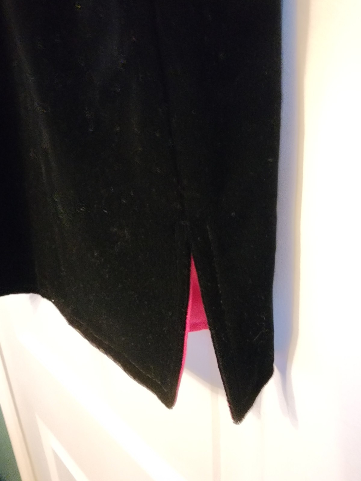 VINTAGE Ronnie Nicole Black VELVET Hot Pink Lining Blazer XL Bold Luxury Chic