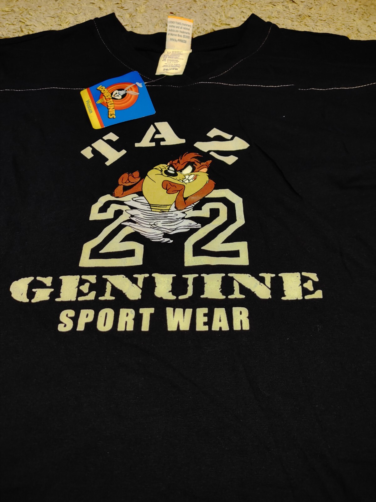 Looney Tunes Vintage Y2K Women’s Taz T-Shirt Navy Blue XL 26/28W NWT Graphic Tee