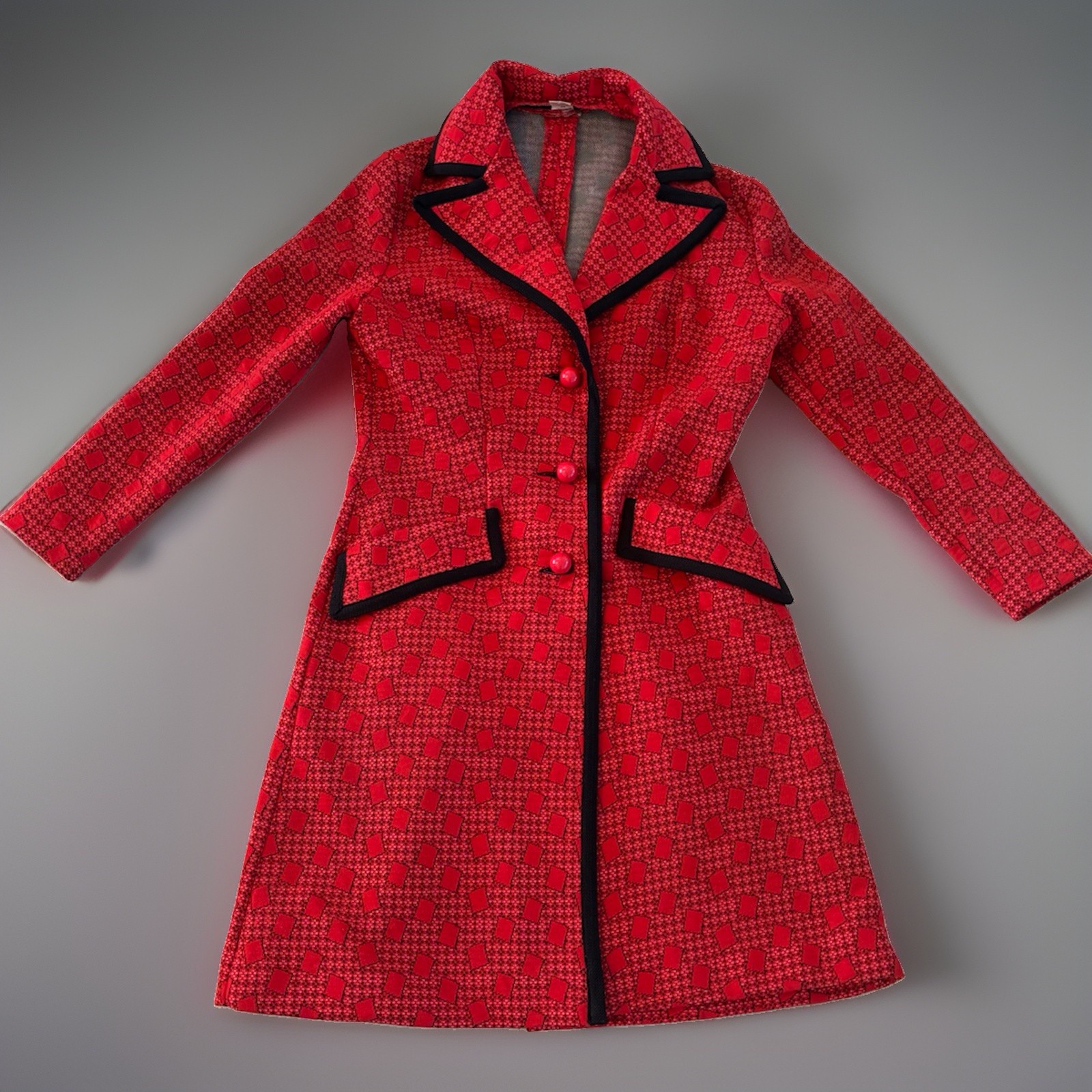 Vintage 1960’s Carole King Knit Coat Dress Crown Collection Button Front Medium