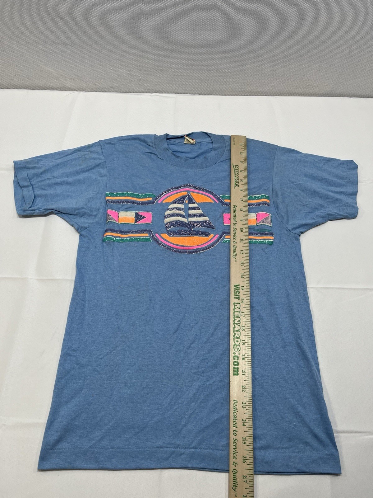 Vintage Screen Stars Sailboat T Shirt Women’s M Single Stitch USA Made Read