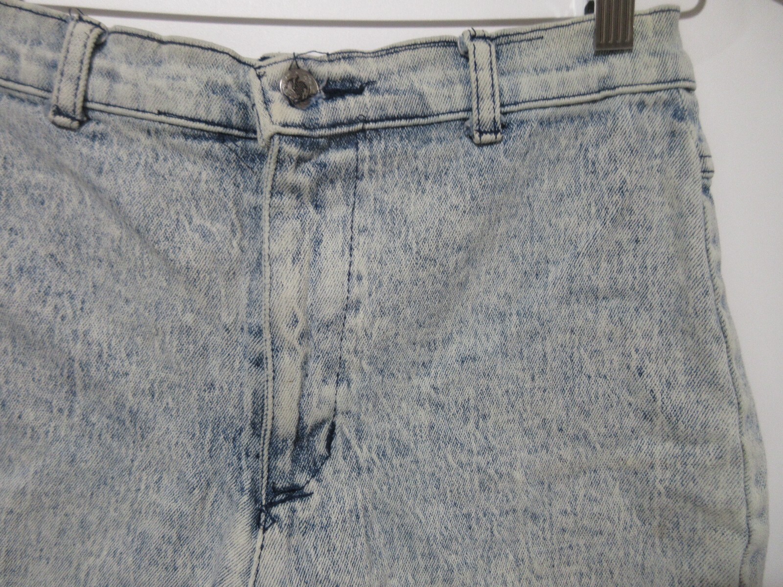Sz S 25×7 TRUE VINTAGE Le Touche Acid Wash High Wait Jean Denim Shorts Women’s