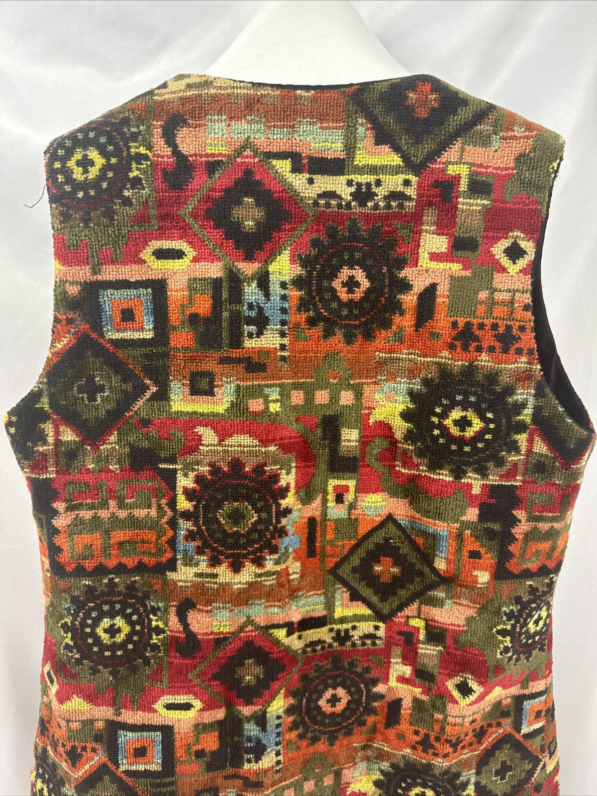 Vintage ALADDIN TAPESTRY VEST Fully Lined Boho Aztec Womens Size S