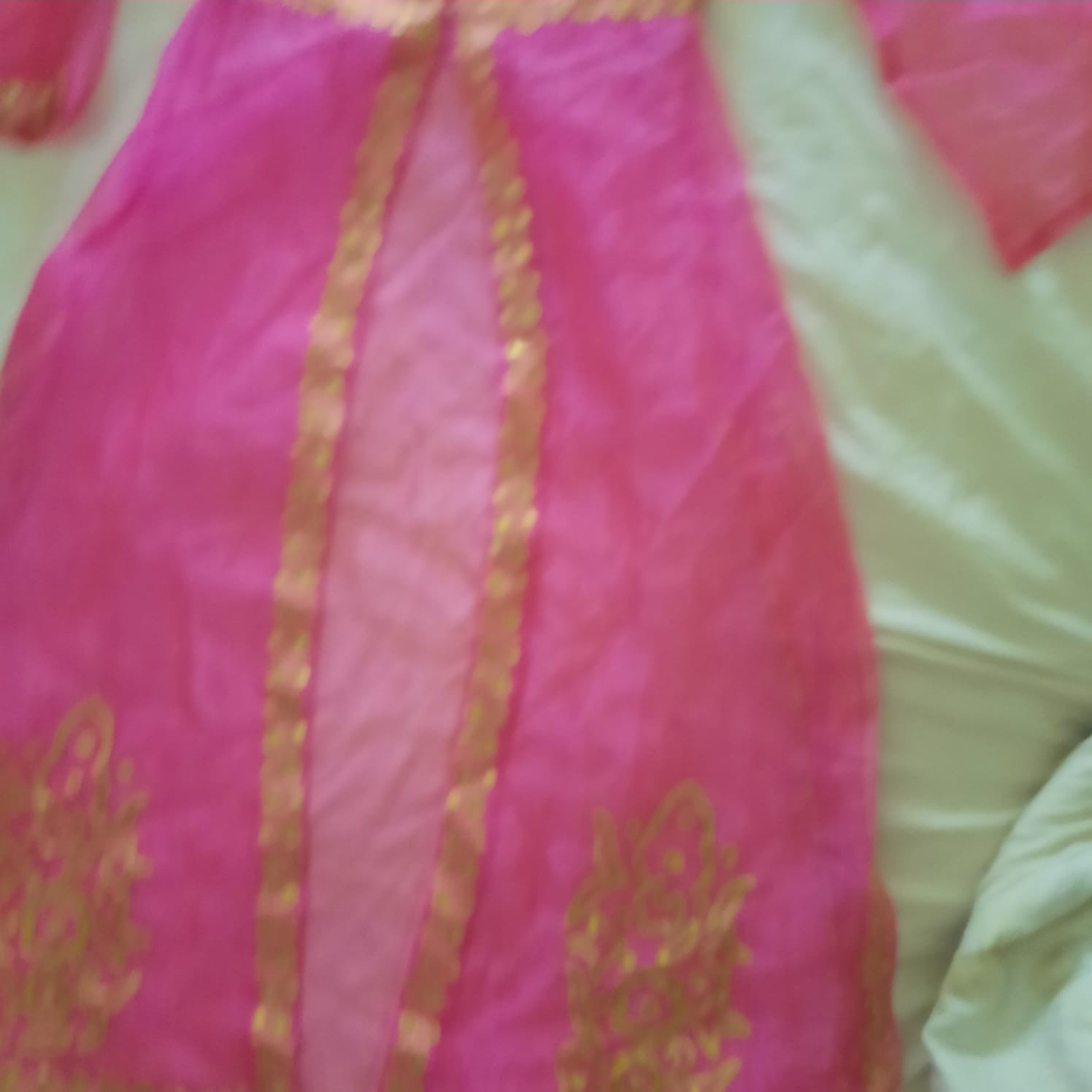 Vintage Pink Moroccan Caftan Kaftan Thobe Gold Embroidered Sequins Maxi Dress