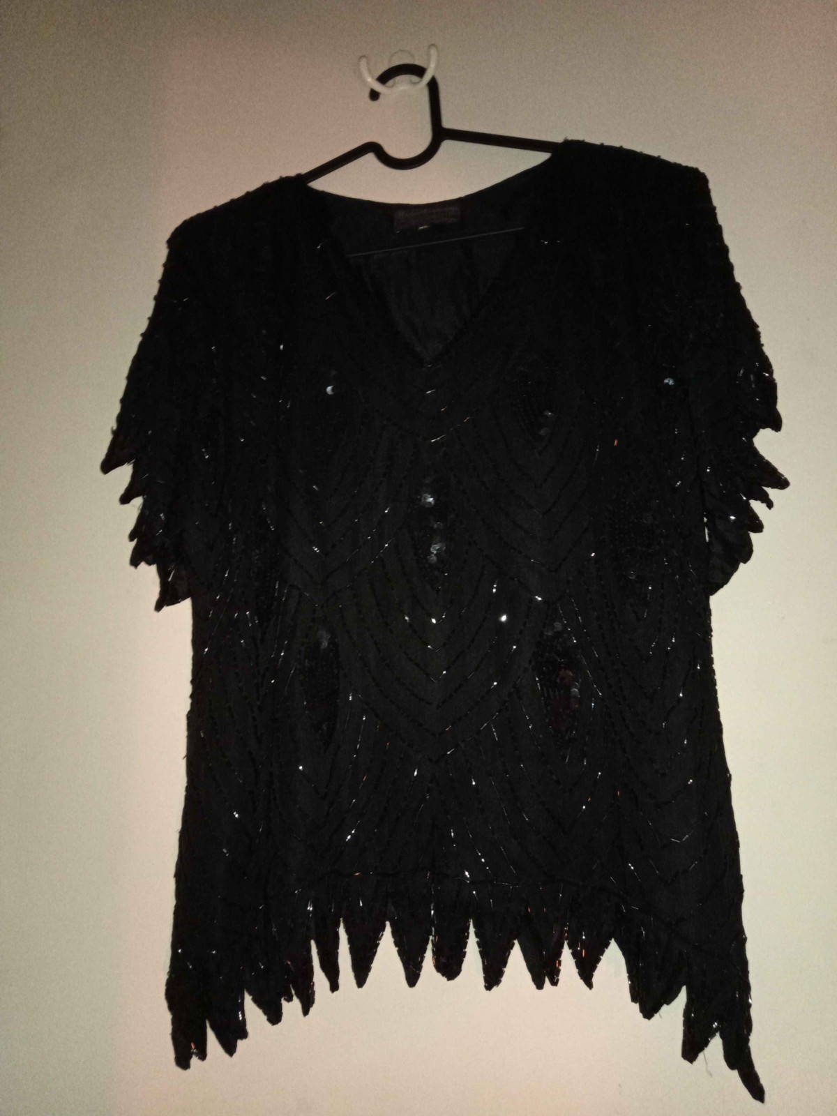 Royal Feelings 100% PURE SILK Vintage Beaded and Sequined Top – XL