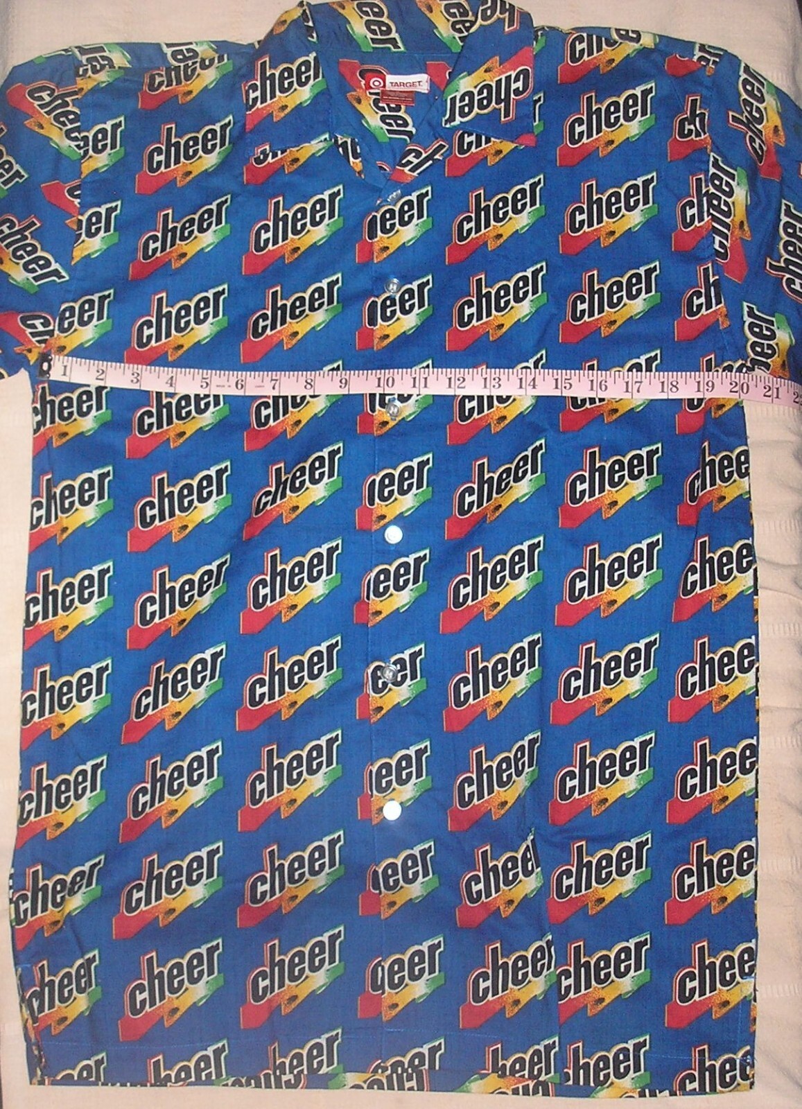 Vintage Cheer Detergent Target Pop Art Woman’s Size Med Short Sleeve Shirt