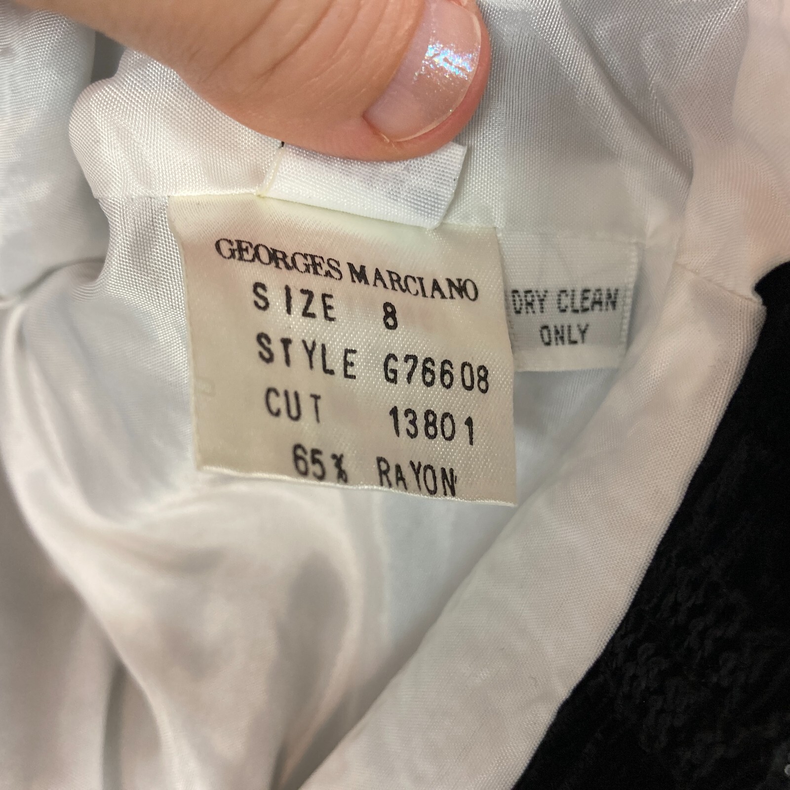 Georges Marciano Jacket Womens 8 Black Vintage Crop Velvet Ribbon Long Sleeve