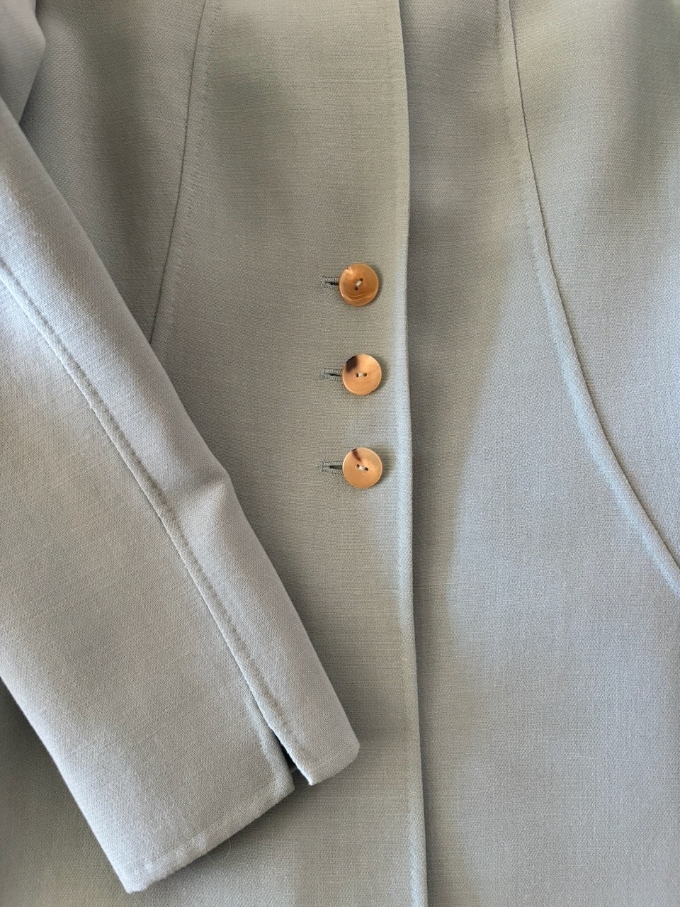 Oscar de la Renta 90s blue wool dress set
