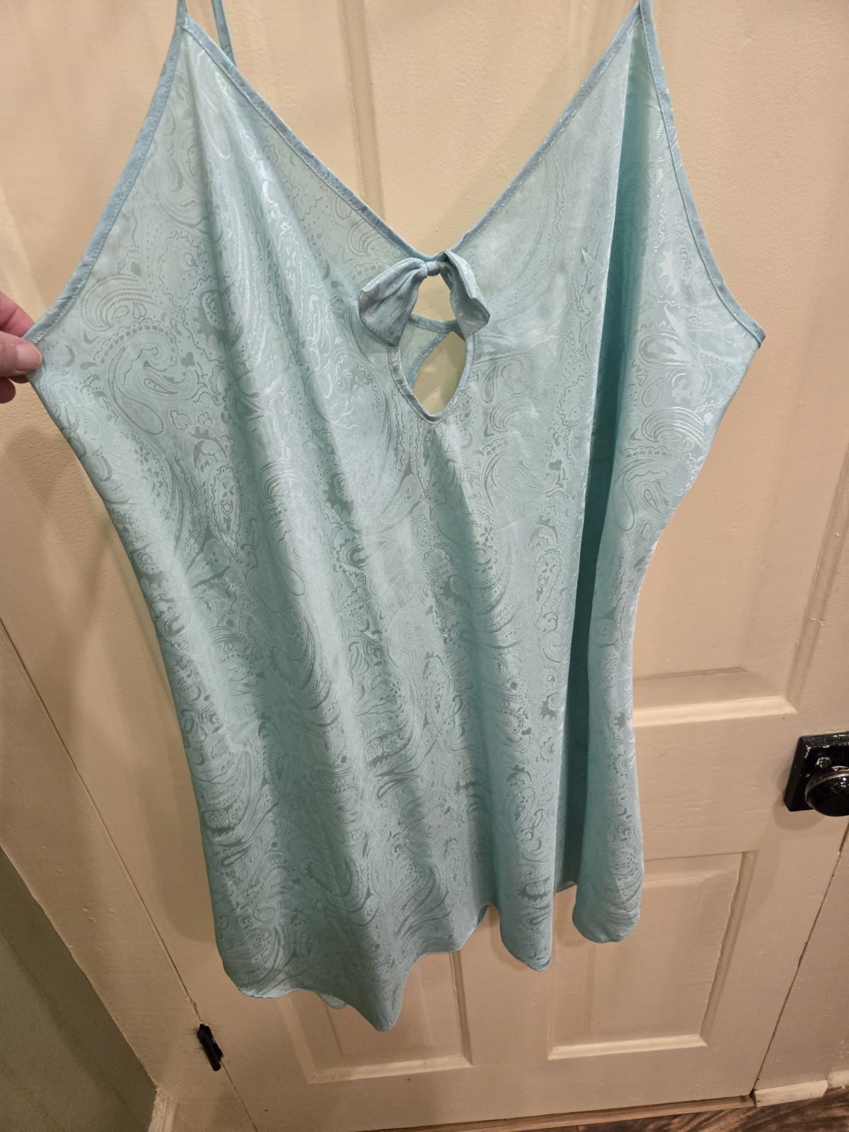Size 2X Intimate Moods Nightgown Lingerie Women’s Keyhole Mint Green Vtg EUC