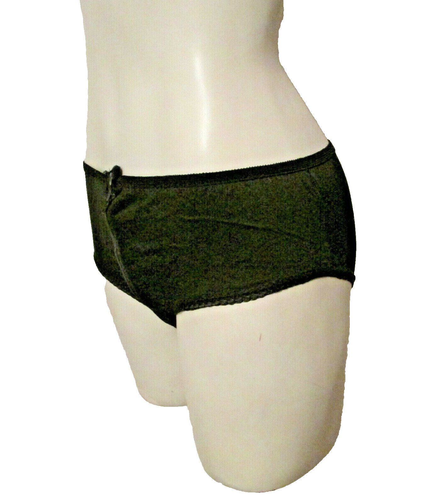 50’s Black Semi Sheer Silky Nylon Zipper Button Closure Bikini Panty S USA made