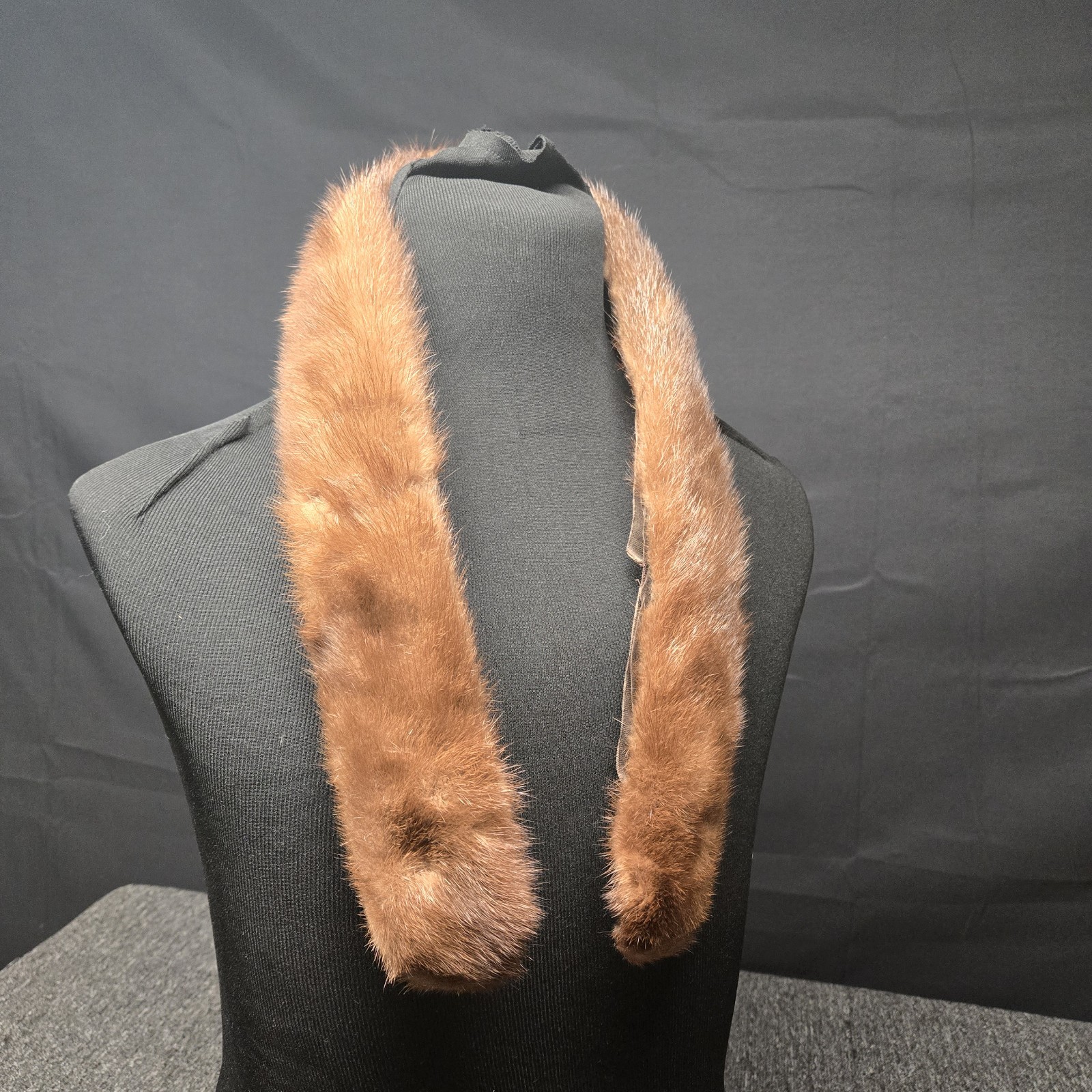 Vintage Real Mink Fur Neck Wrap Collar Mahogany Brown Elegant Classy