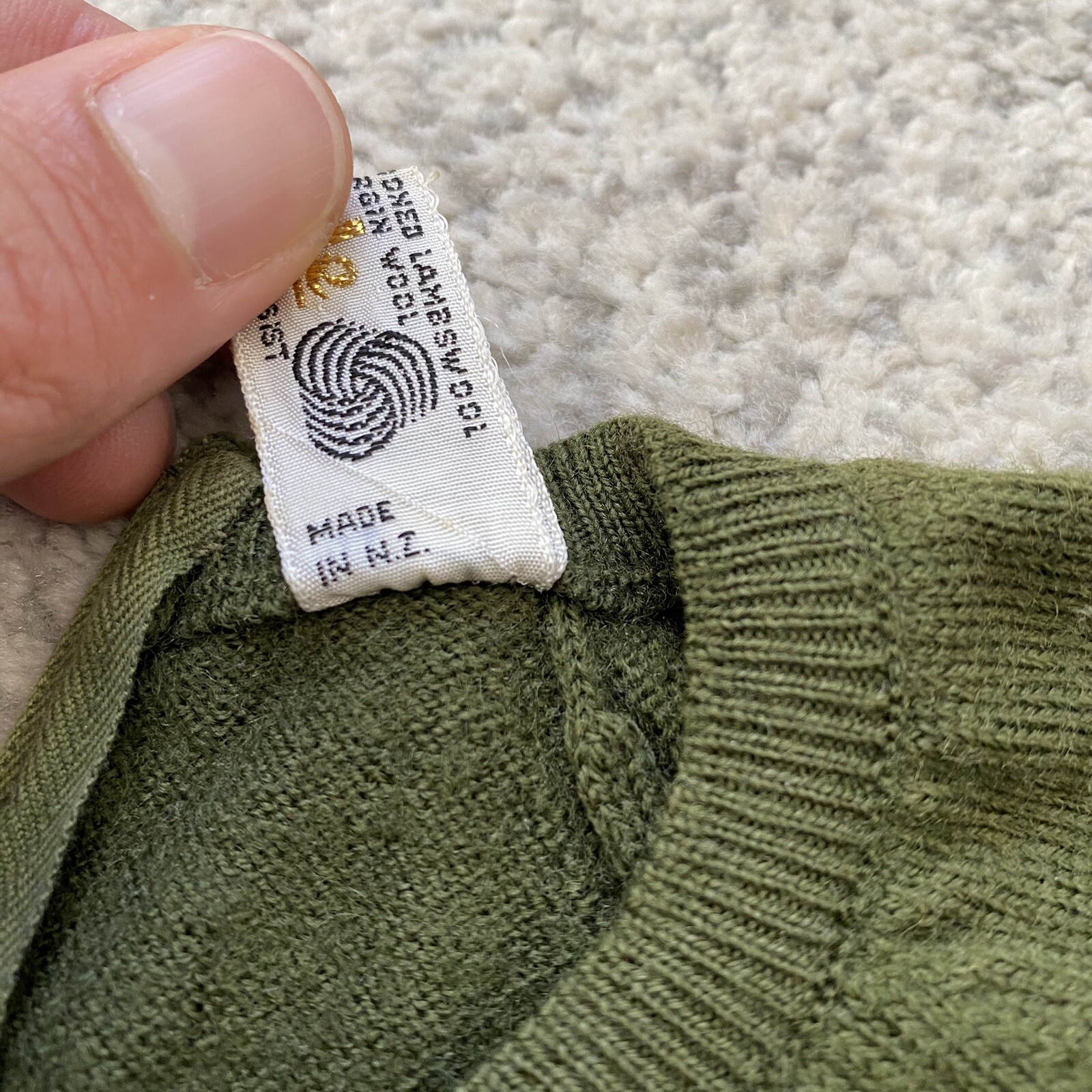 Vintage 60s Green Sweater Long Sleeve Size 38 Zip Neck