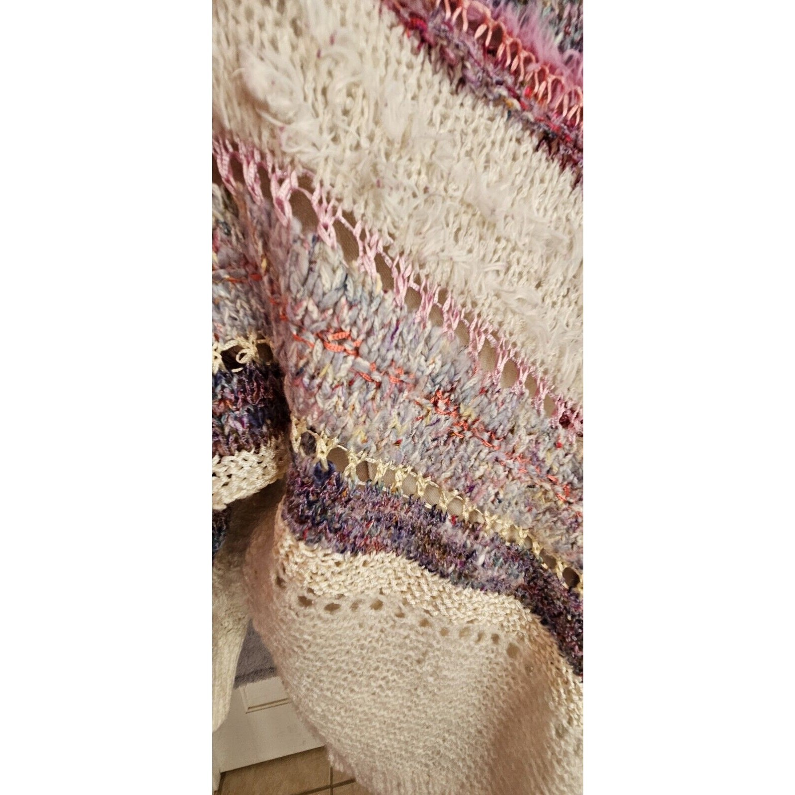 Vintage Mariea Kim Sweater 80s Dolman Oversized Boat Neck Hippie Boho Medium M