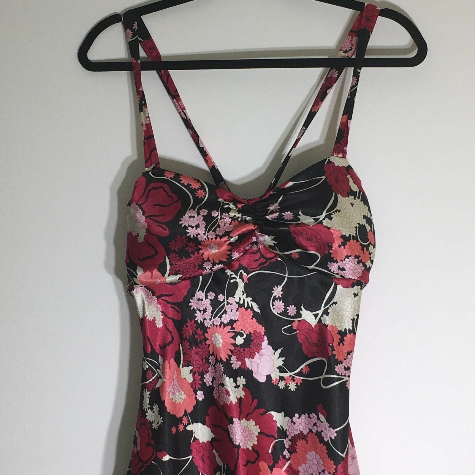 Vintage Speechless Womens Fit And Flare Dress Size 11 Pink White Black Floral