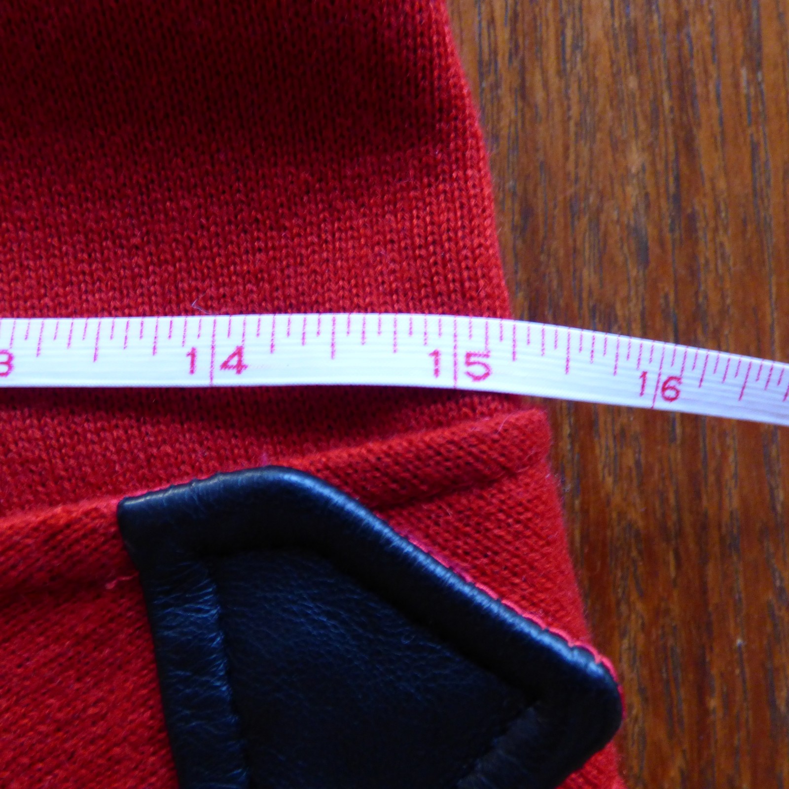VINTAGE PEGGY JENNINGS DRESS RED WOOL KNIT W LEATHER TRIM FULLY SATIN LINED 4-6