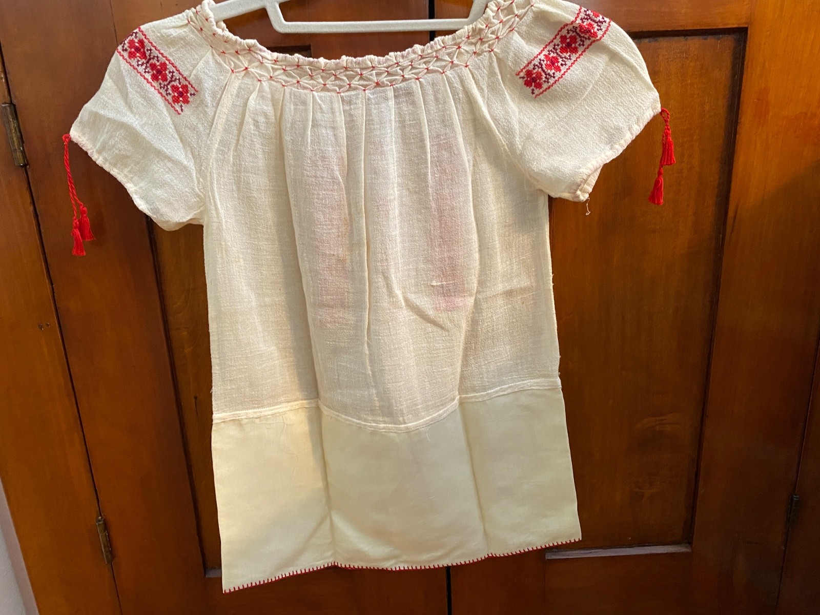 Antique Clothing Lot HANDMADE Peasant Blouses Baby Dress Apron Embroidered