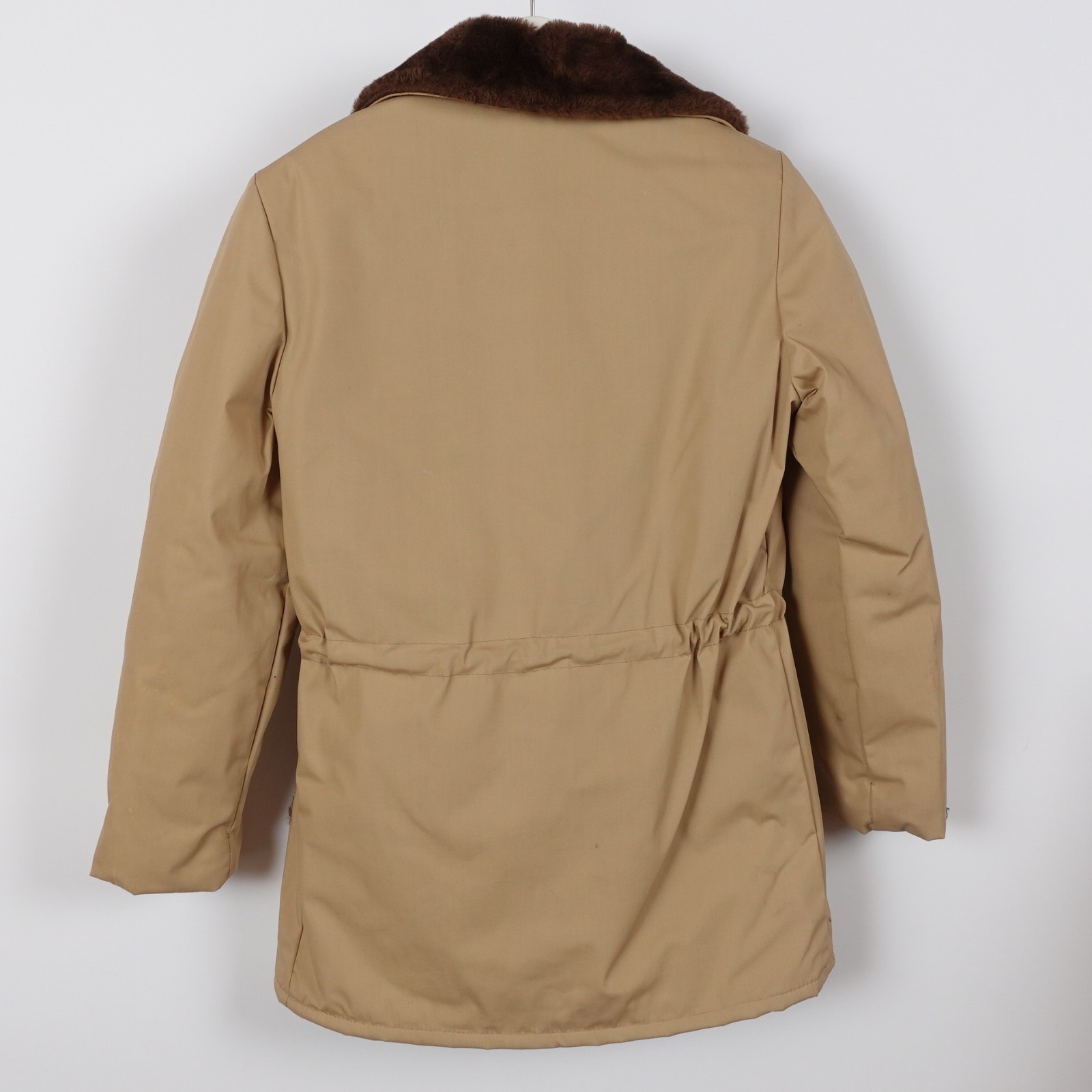 Vintage 70s Boys / Women’s Faux Fur Sherpa Lined Canvas Jacket Size Medium Coat