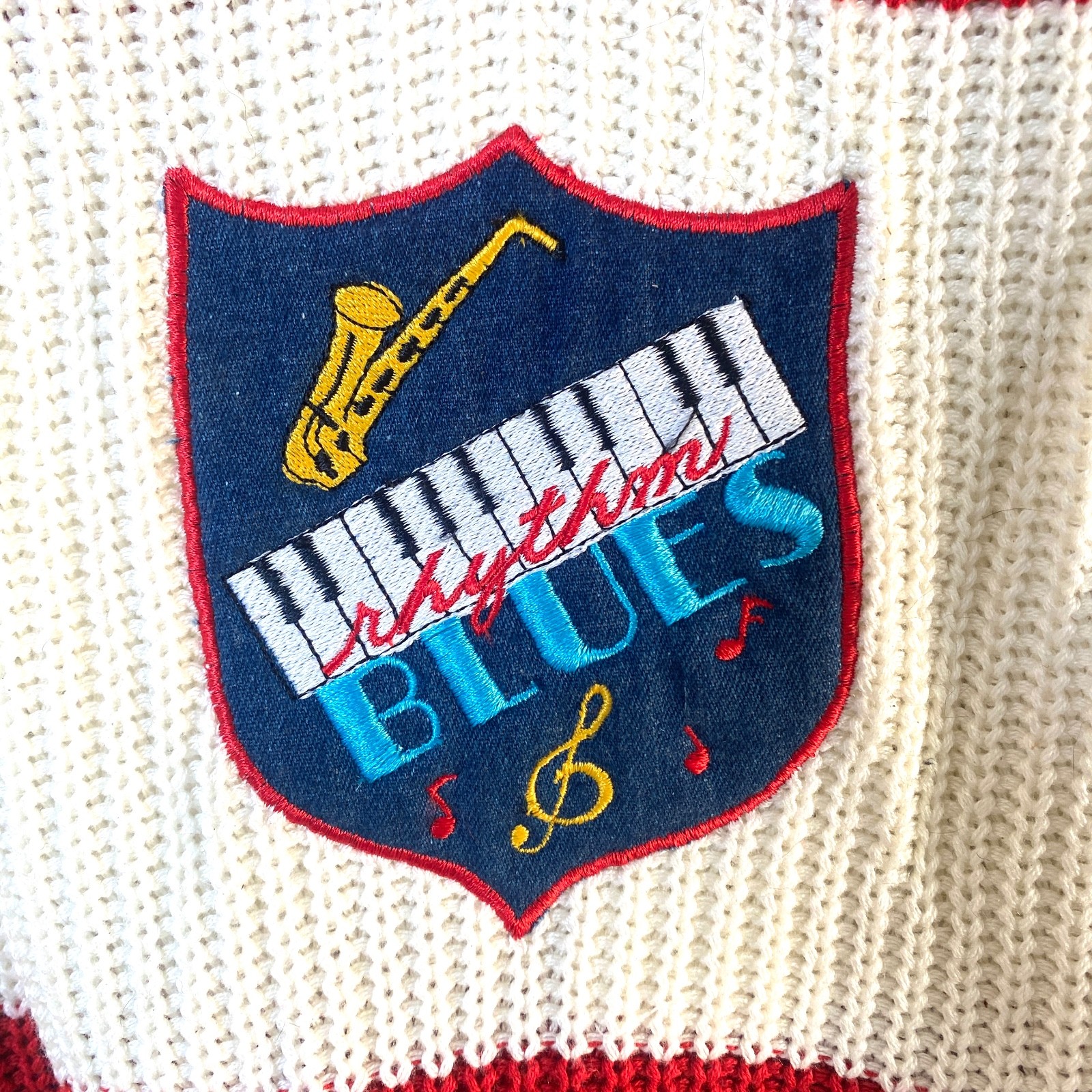 NWT Vintage 80s Rhythm & Blues by Catalina Womens Novelty Music Band Sweater XL