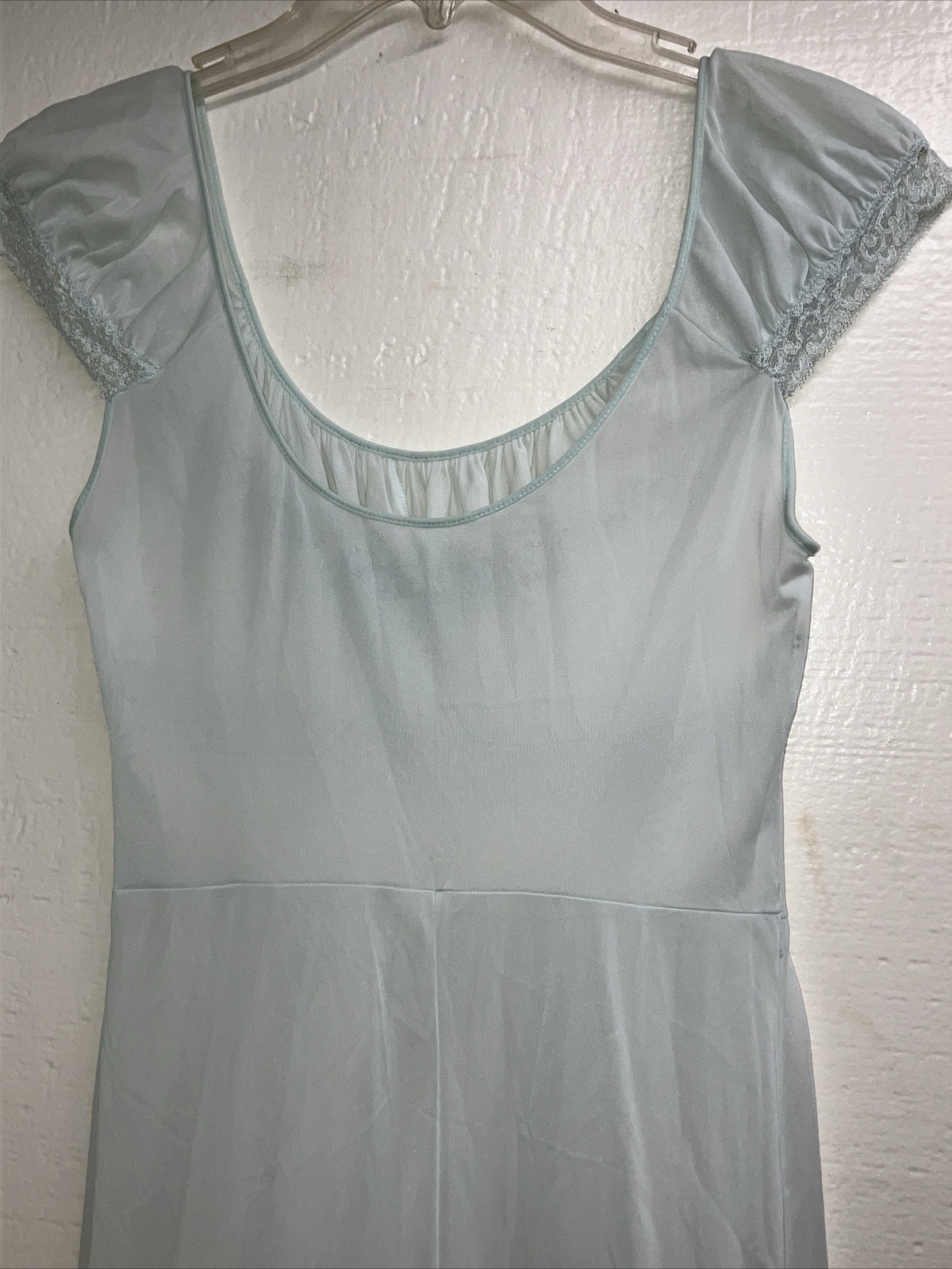 Carters Du Pon Nylon Vintage Pastel Blue Sz 9 Bust 33 Junior Girl Nightgown PO