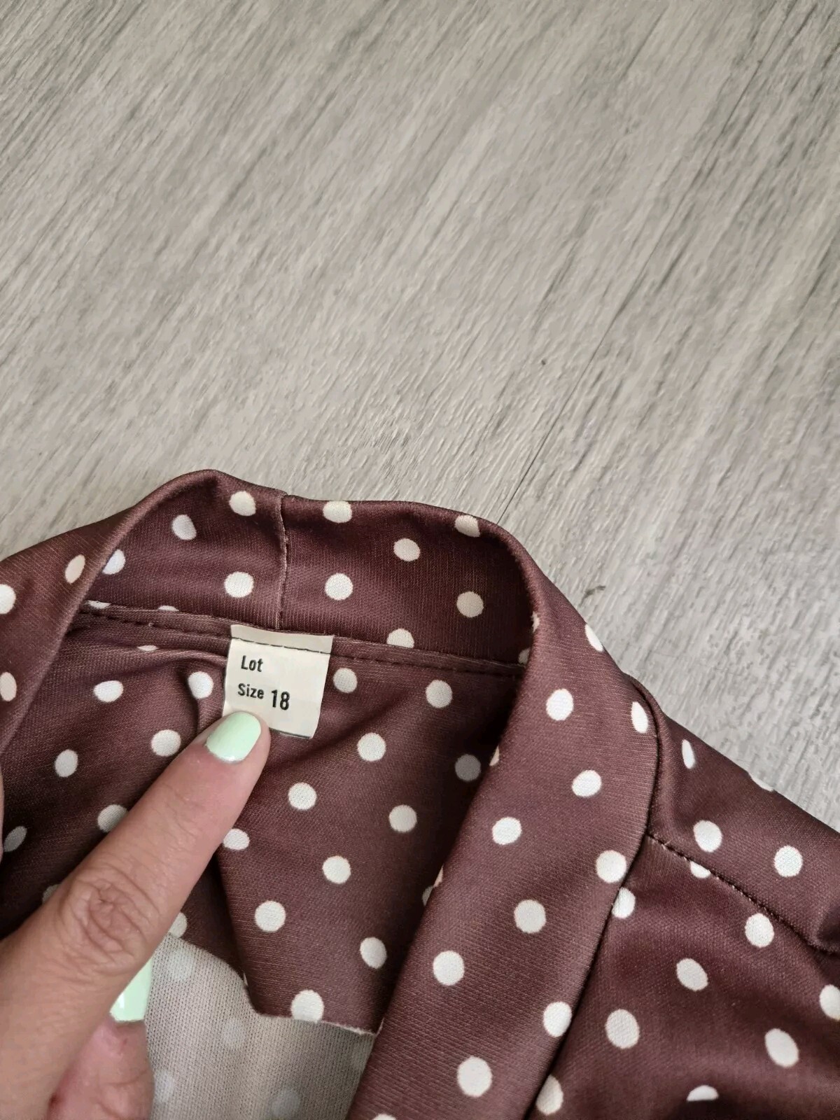 Womens Vintage 1970s Brown Polka Dot Blouse Sz M/L