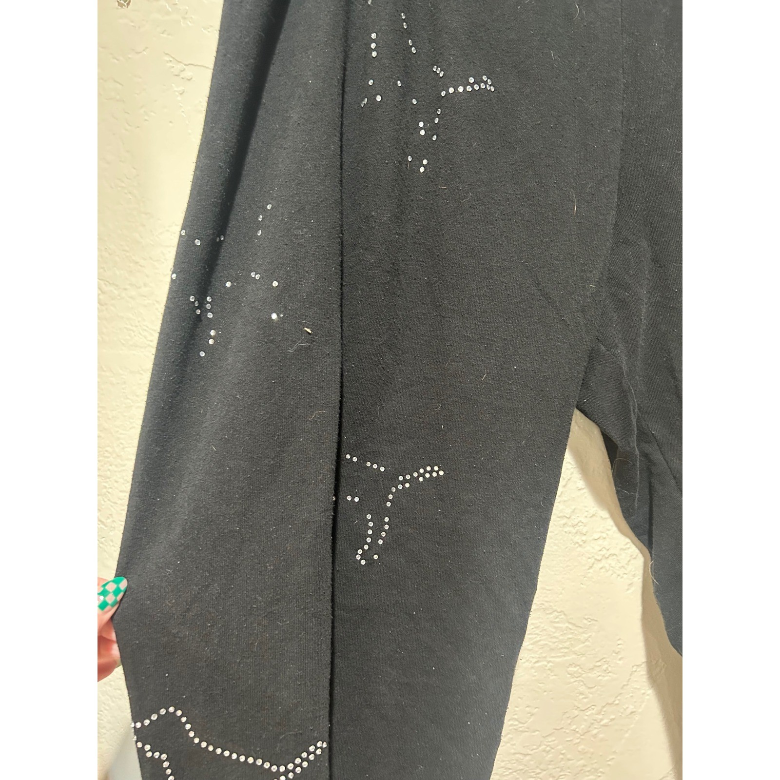 Victoria secret pink size large black joggers rhinestone dogs y2k