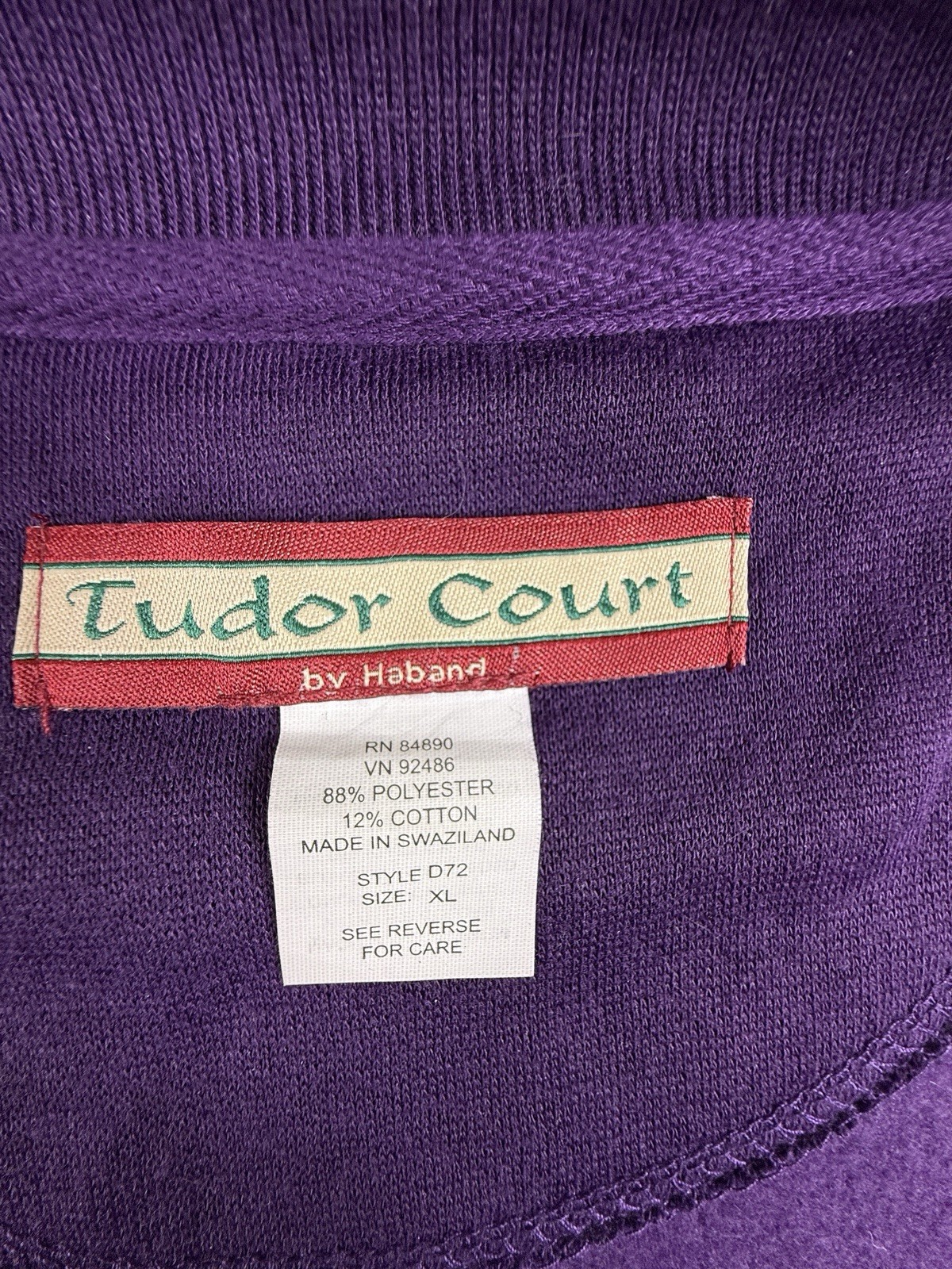 Vintage Tudor Court Button Up Sweatshirt Purple 80s Grandma Jacket Women’s PM