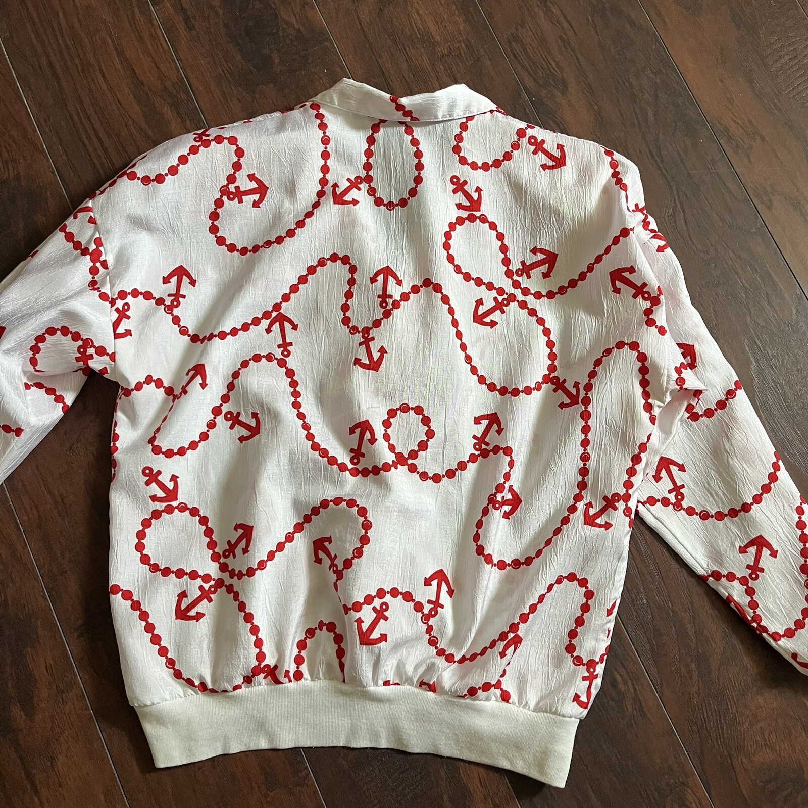 Vintage Loubella California Red White Anchor Sportswear Top Costal Size 12