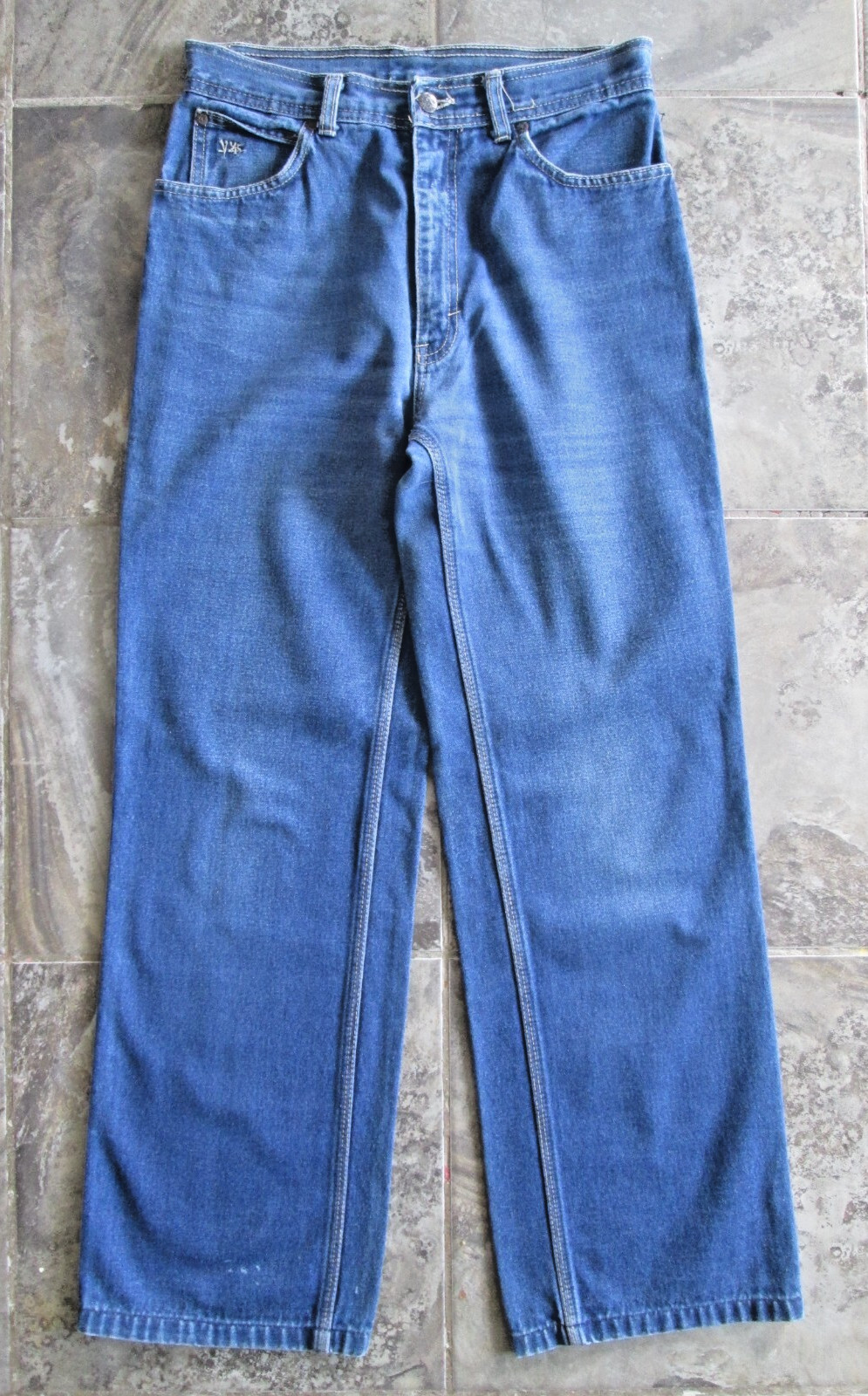 „Vintage ’45” Women’s Blue Jeans 13 28×28 Wide Leg Cotton High Waist Hong Kong