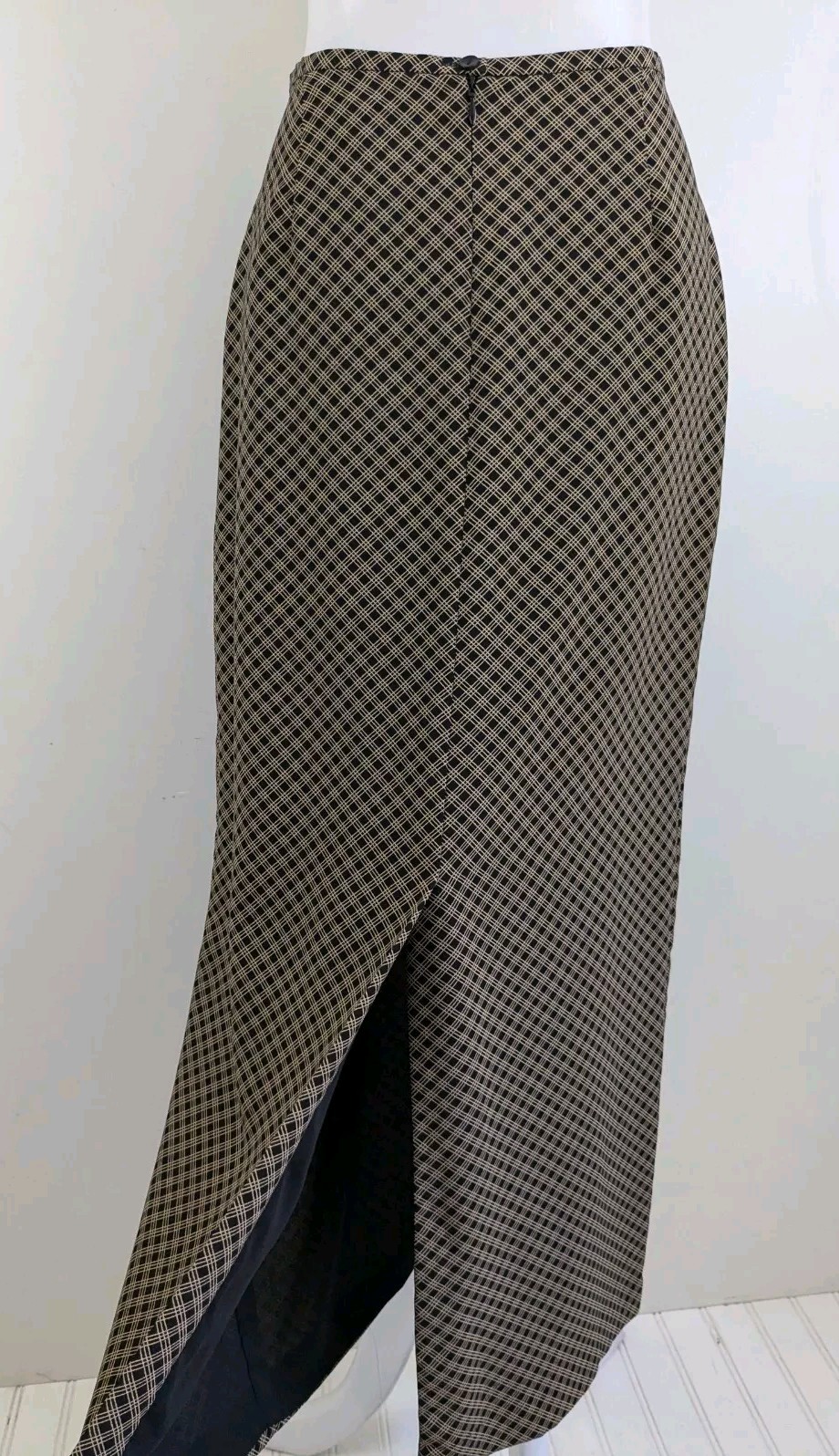 Vtg 90s Casual Corner Straight Maxi Skirt High Waist Minimalist Neutral Modest 4