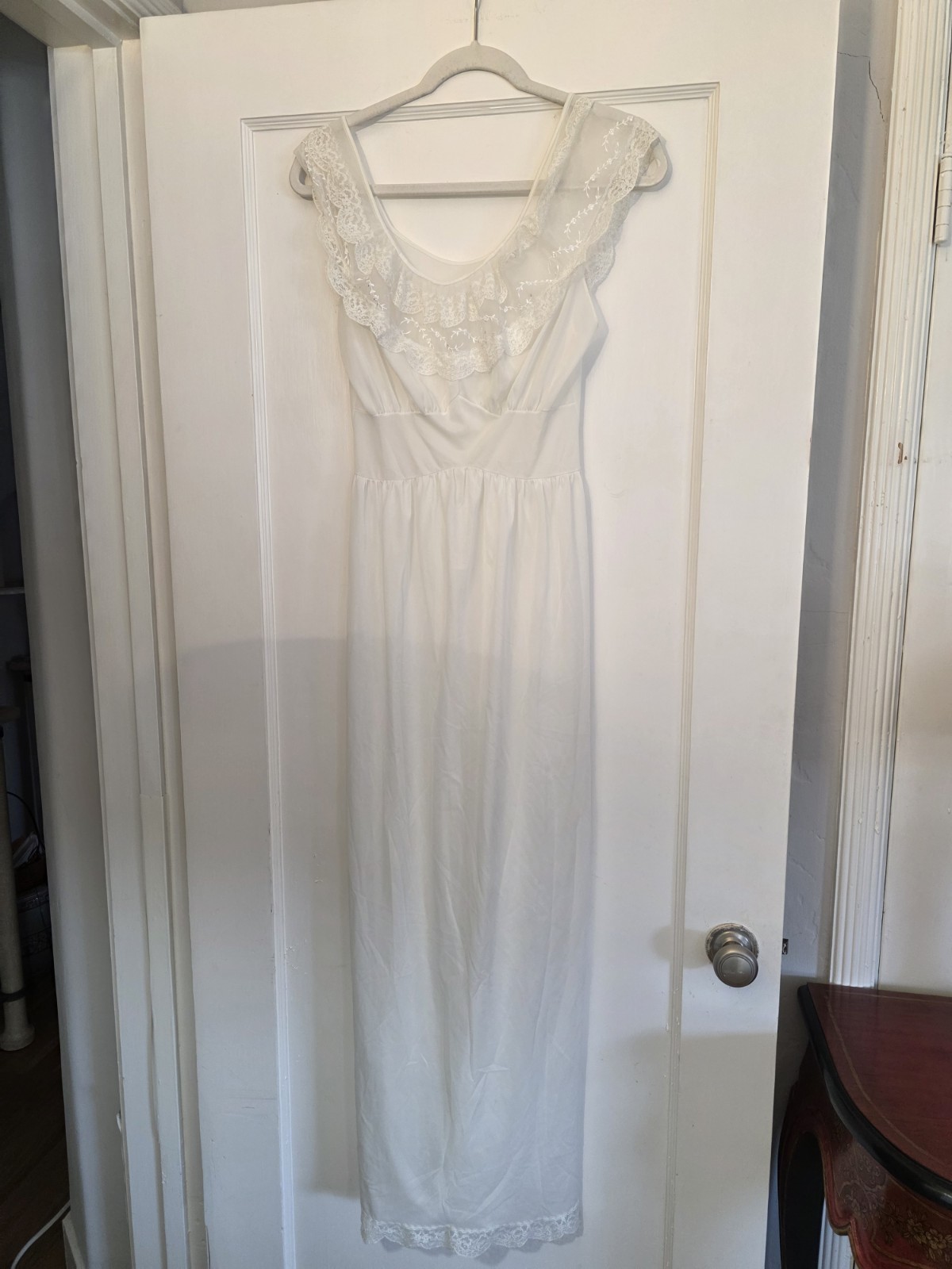 Vintage Van Raalte Myth 50s Coquette Empire Waist Maxi Nightgown Sz 34