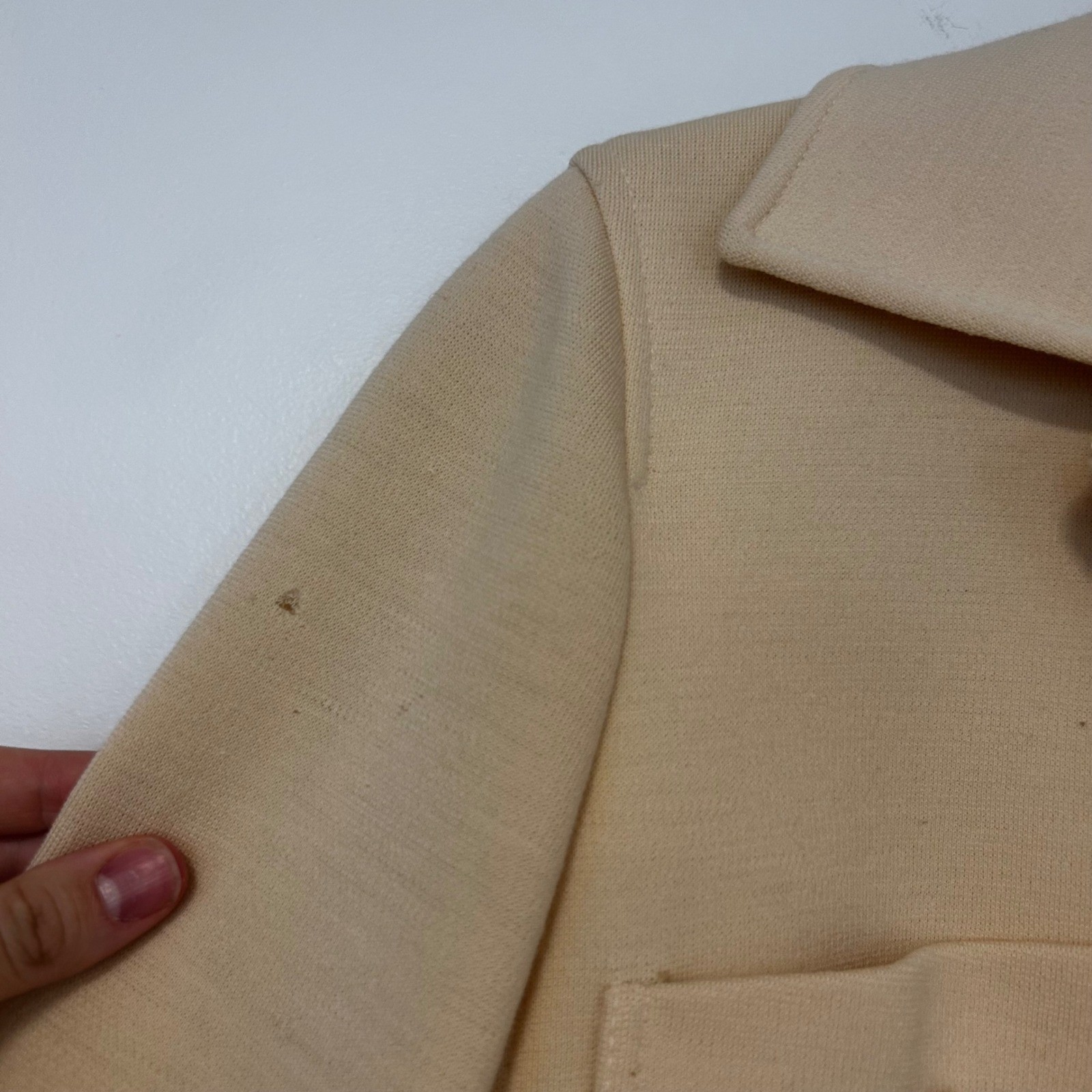 Jaeger London Vintage 100% Wool Trench Coat Cream Made in Great Britain Size 12