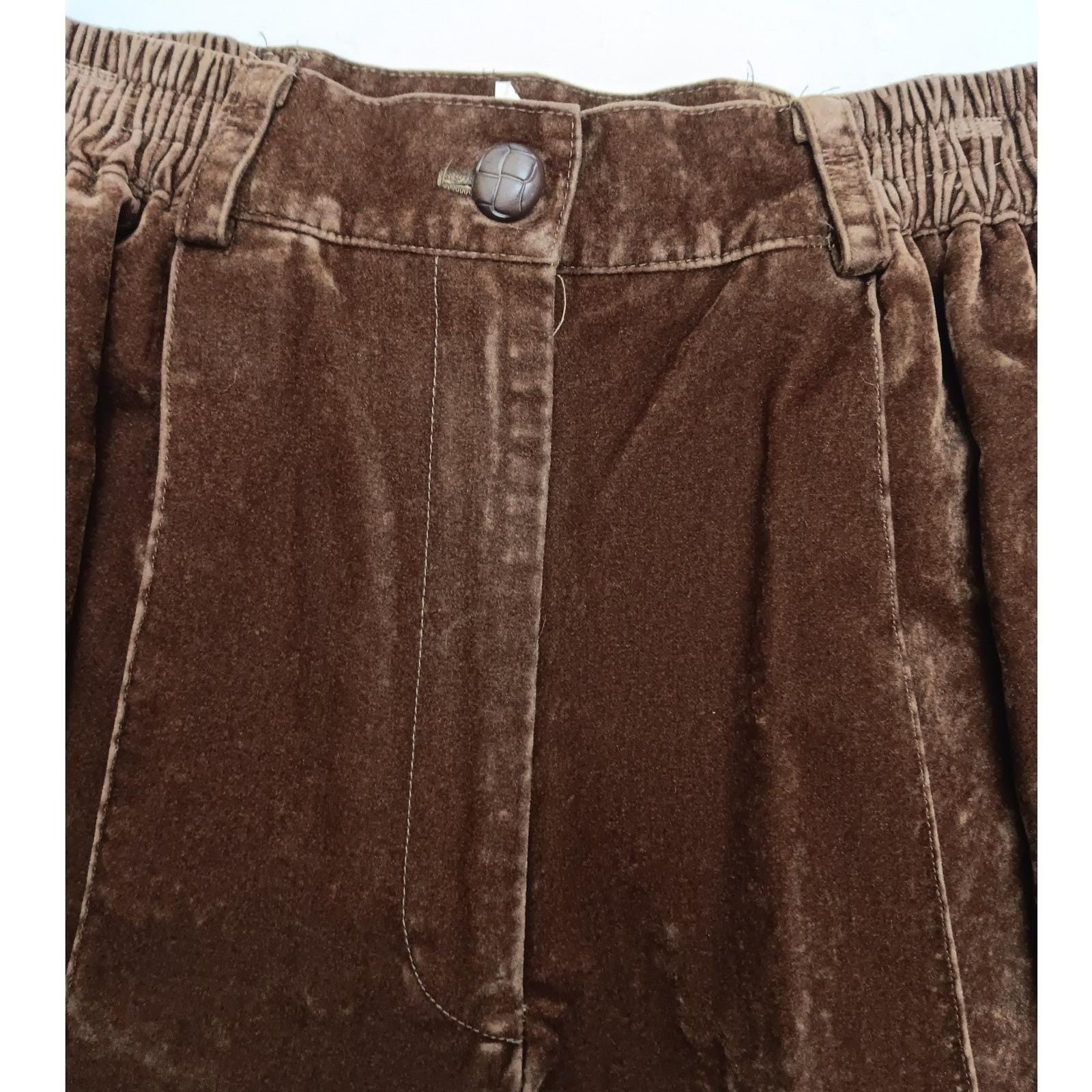 Starfire Vintage 90s Rust Brown Velvet 2 Piece Pant Suit Set Size 10 Made in USA