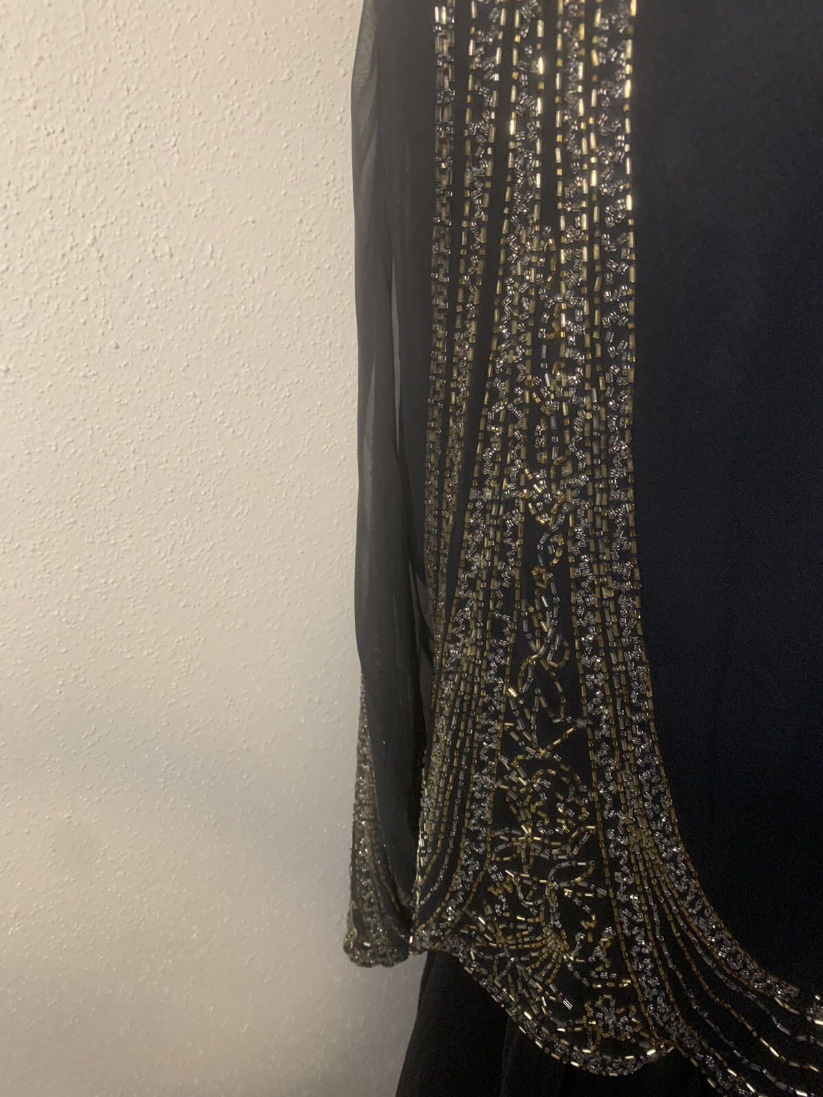 Vintage Miss Elliette Beaded Chiffon Evening Dress 16