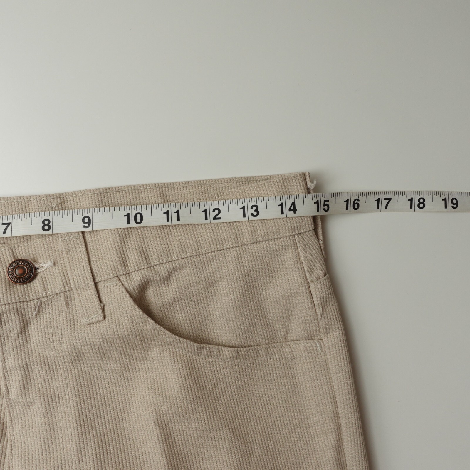 Vintage 70s Levi’s Women’s Sta-Prest Flared Pants Size 29×34 Ribbed Talon Zip