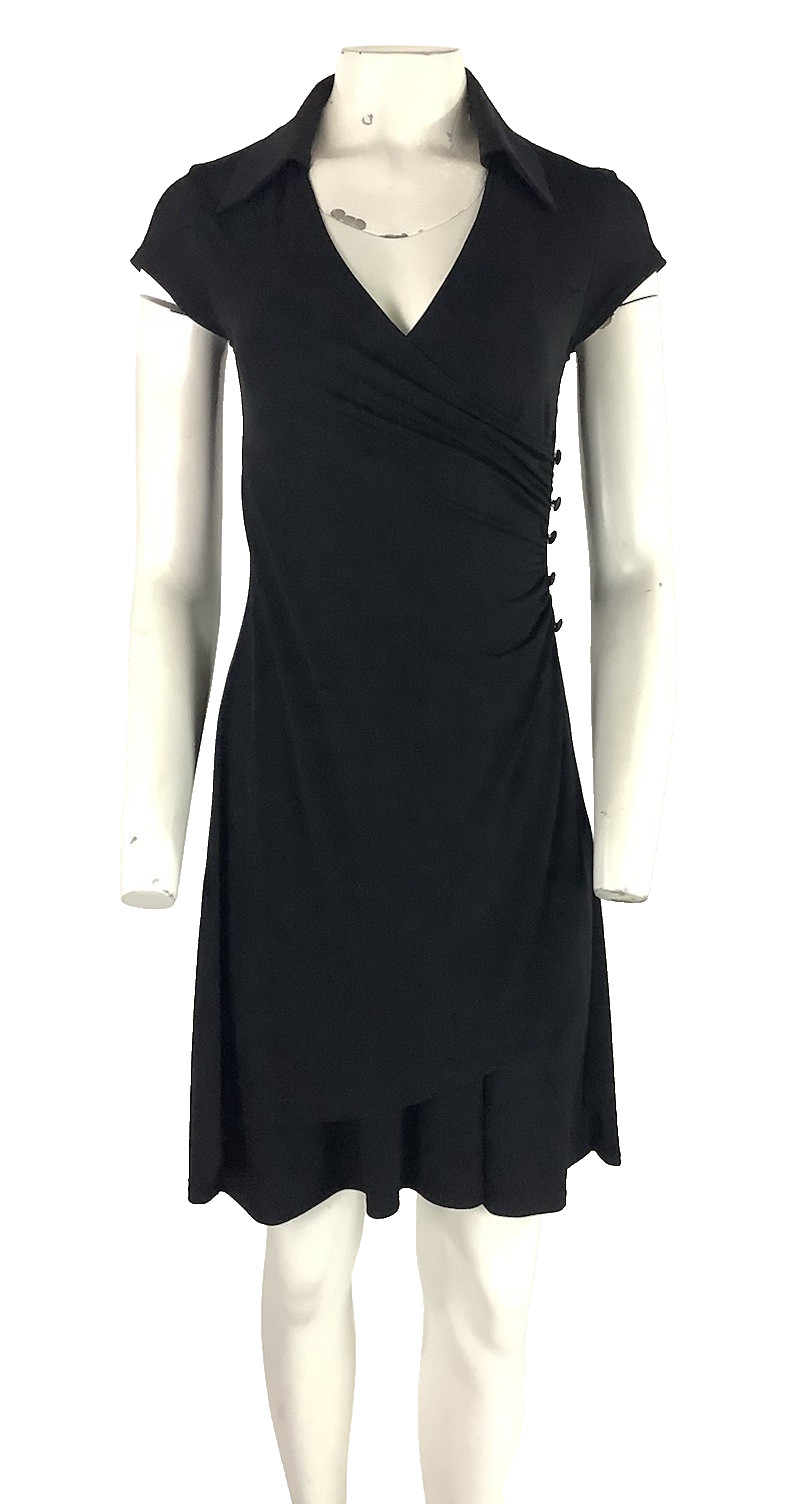 Vintage 90’s Y2K Teeze Me Sz M Faux Wrap Side Buttoned Chiffon Cocktail Dress AY