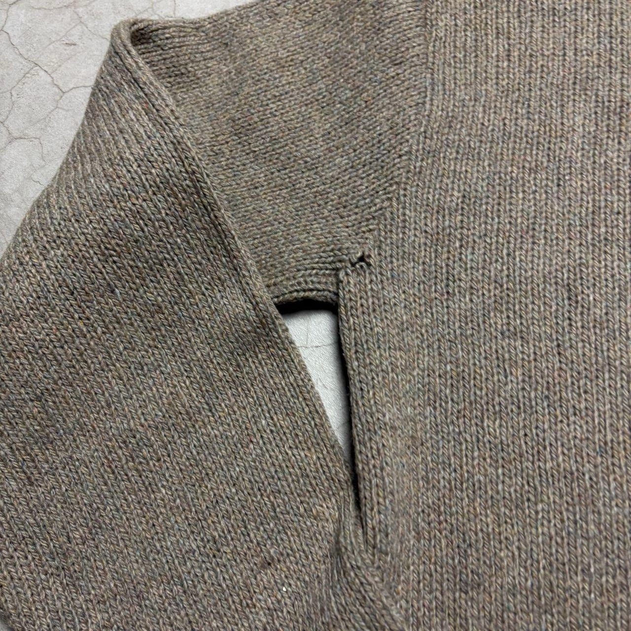 70s Vintage Austrian Alpine Boiled Wool Cardigan with leather elbow patches M