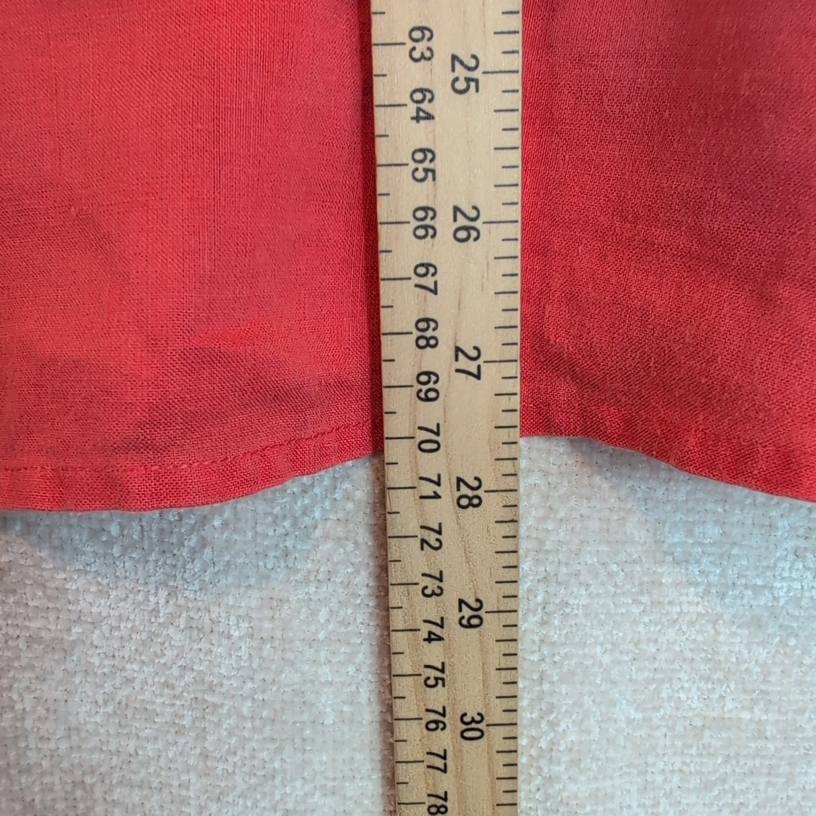VTG Carlie’s Court Linen Shirt Coral Pink Shoulder Pads Sz 14 Cottagecore Light