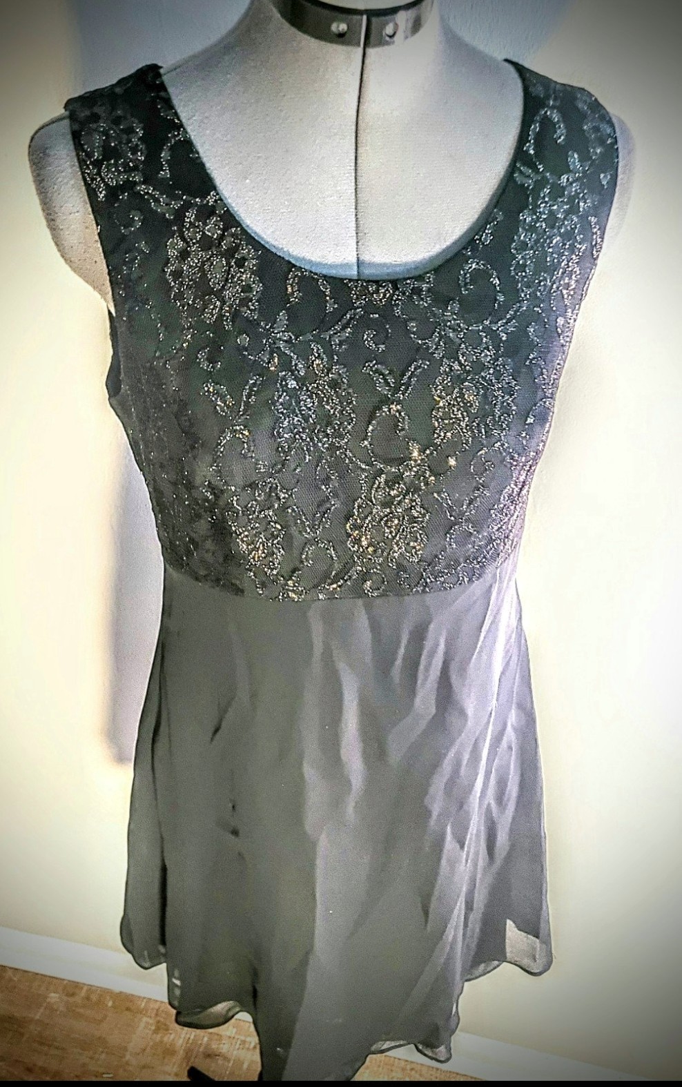 Vintage C.D.C. Black Lace Party/Mini Dress Size 8