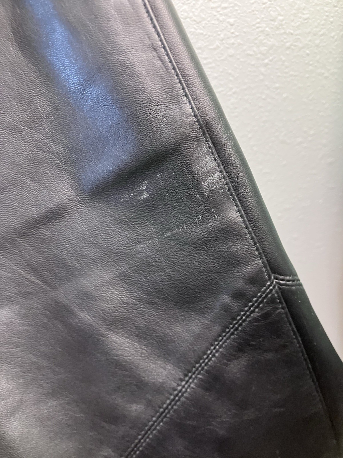 Vintage Leather Pants 14 Black High Waisted Tapered Leg 30×29