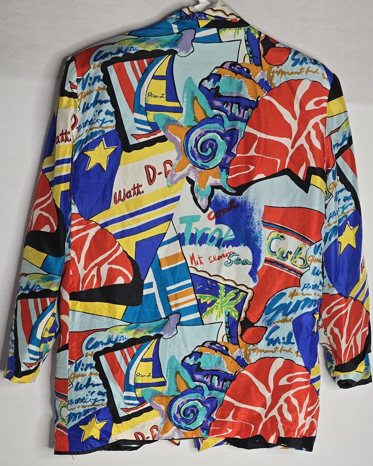 Vintage Carol Horn Workshop Blazer Silk Size Medium Multicolored
