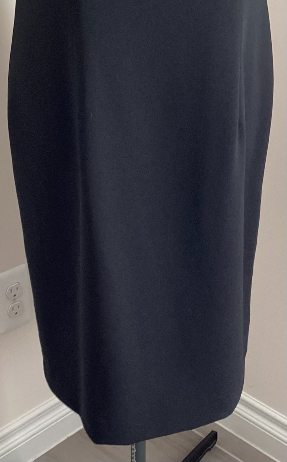 VTG David Warren black 8 sheath dress back zipper square neck line short sleeve