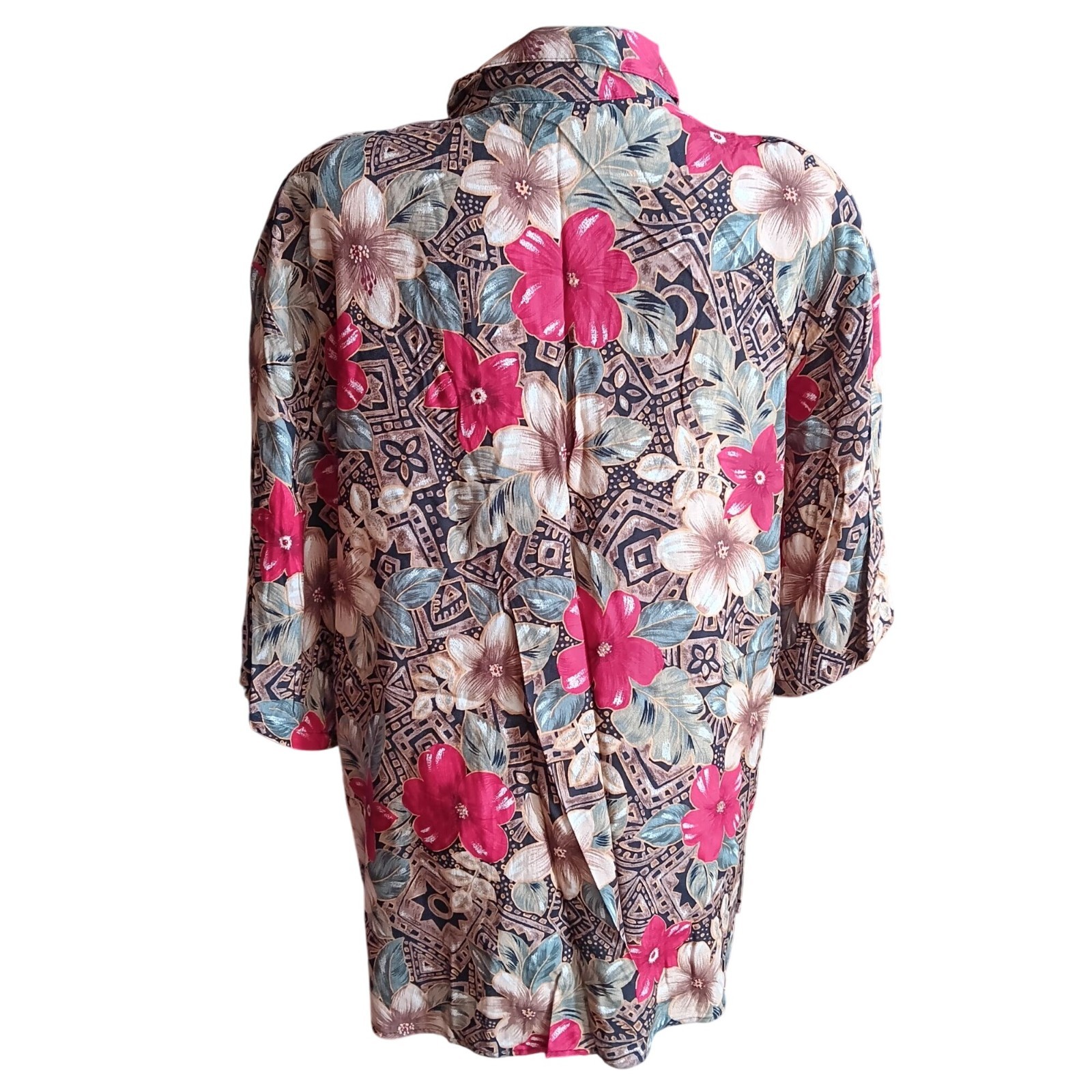 True Vintage 90’s Top NEW DS 20W XL Floral Print Padded Shoulder Granny Shirt
