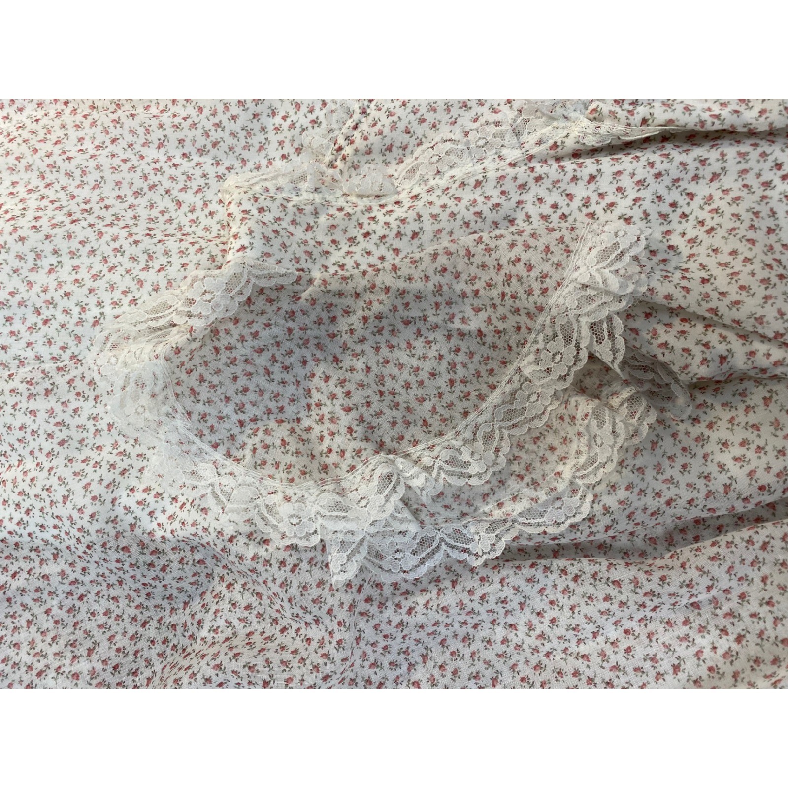 Vintage 1981 Gunne Sax By Jessica Floral Prairie Maxi Dress Lace Cottage Large