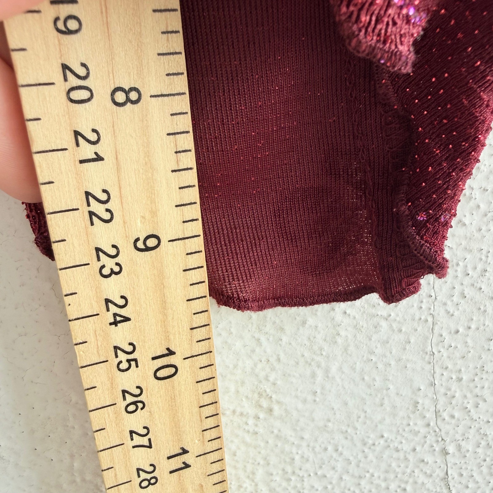 Vtg 90s Midi Dress Floral Asymmetrical Burgundy Glitter My Michelle S USA Made