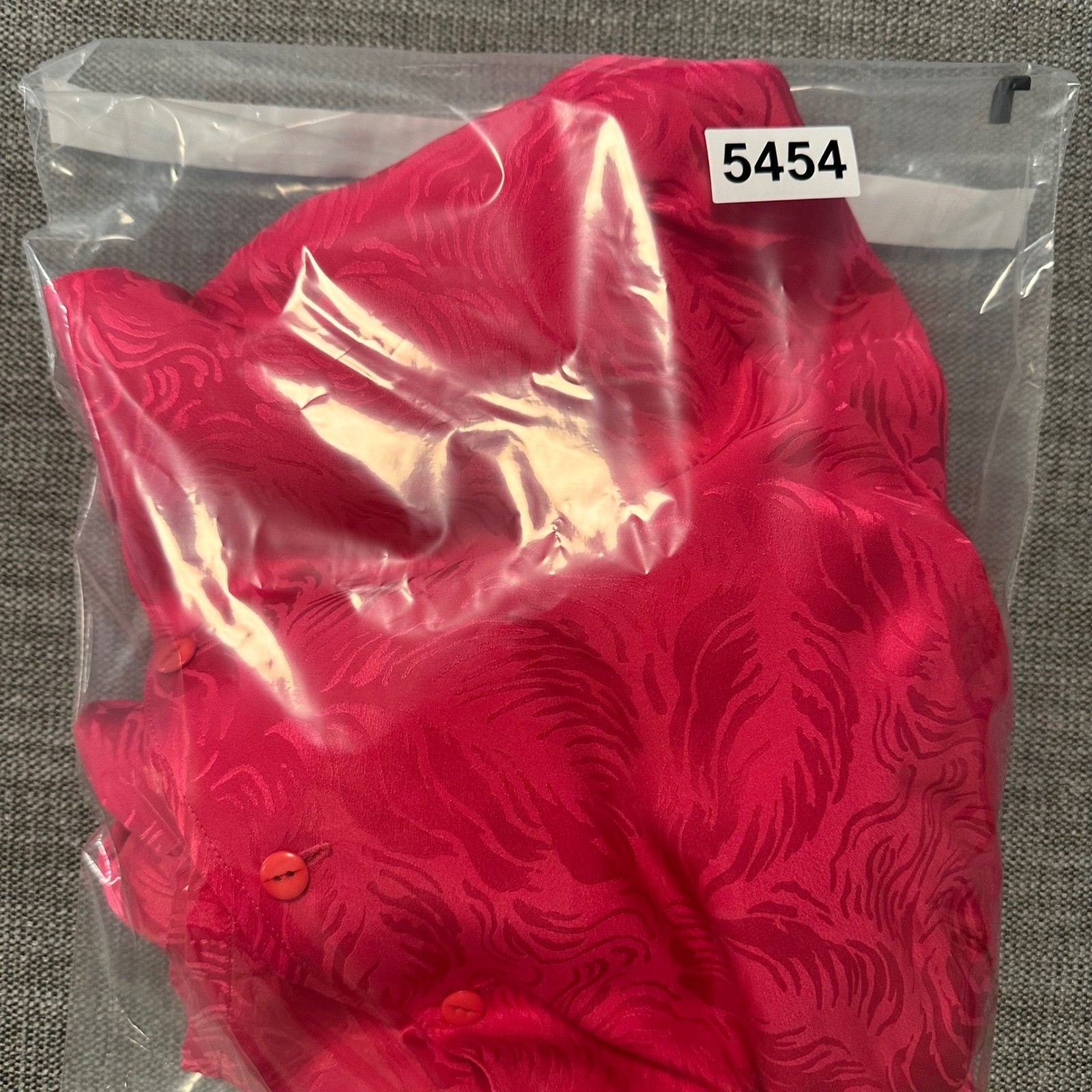 Nora Noh Silk Jacquard Midi Dress Womens 4P Fuchsia Pink Vintage Ruffle 80s