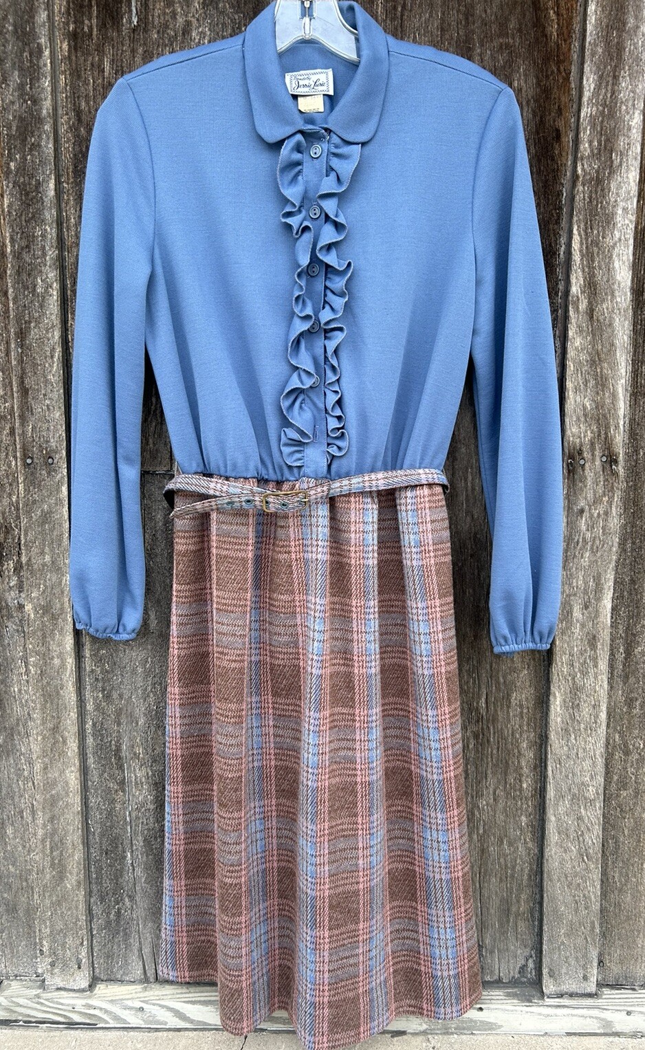 Vintage 60’s Trends by Jerrie Lurie Plaid Skirt Ruffle Blouse Belted Outfit (12)