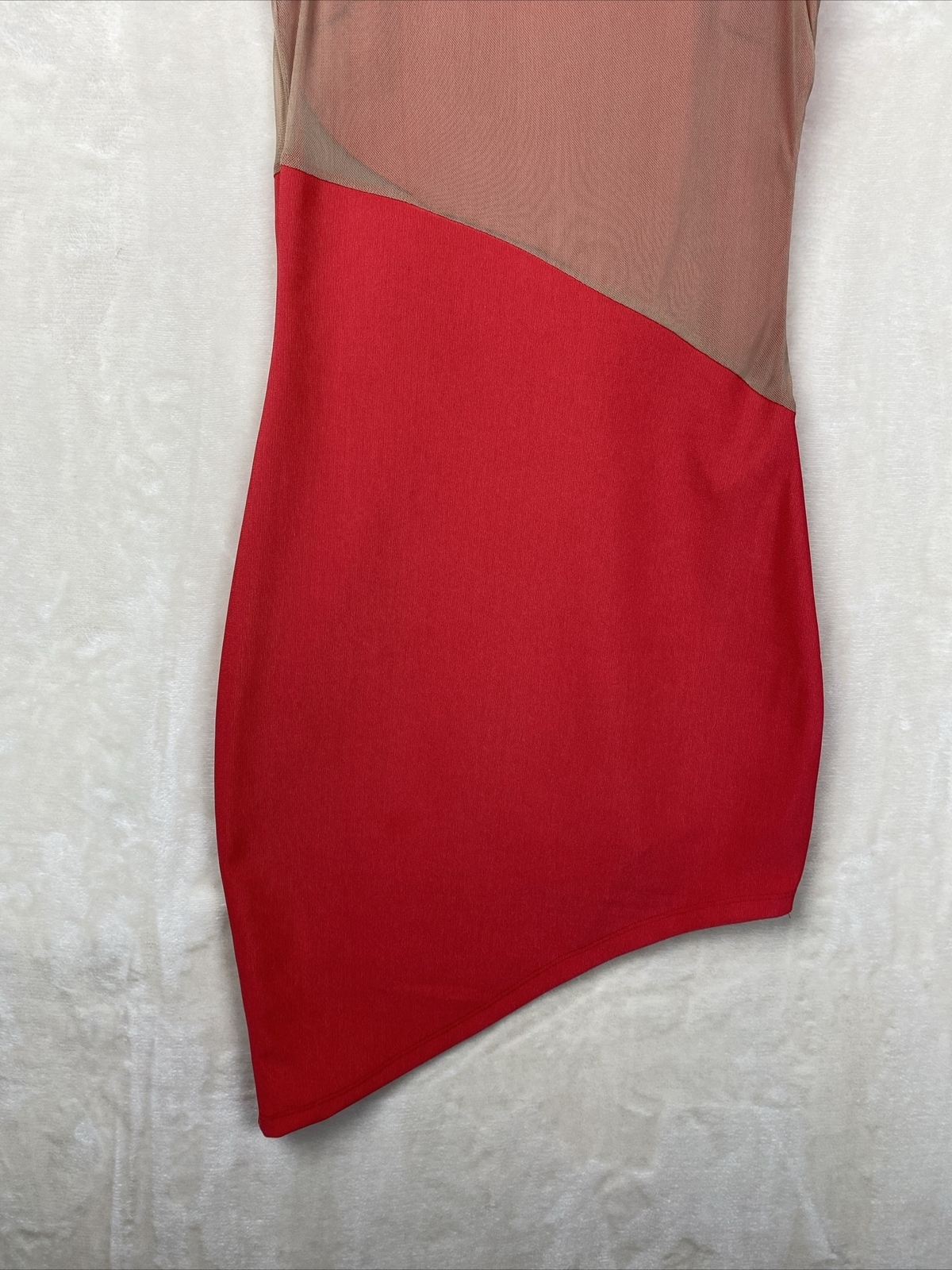 Vintage 70s Winwin Bodycon Dress Womens Small Knit Stretch Asymmetrical Party