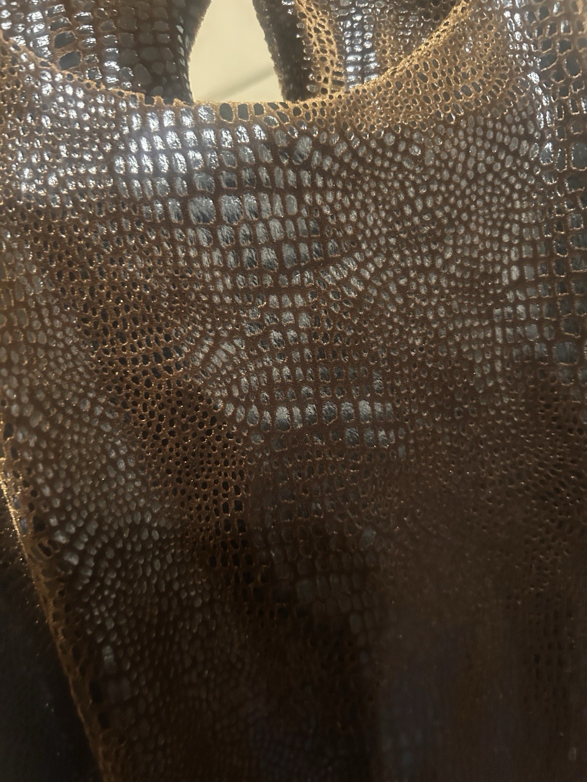 Vintage 80s Snake Print Dress Midi Womens Large Brown USA PRE Party Retro Boho