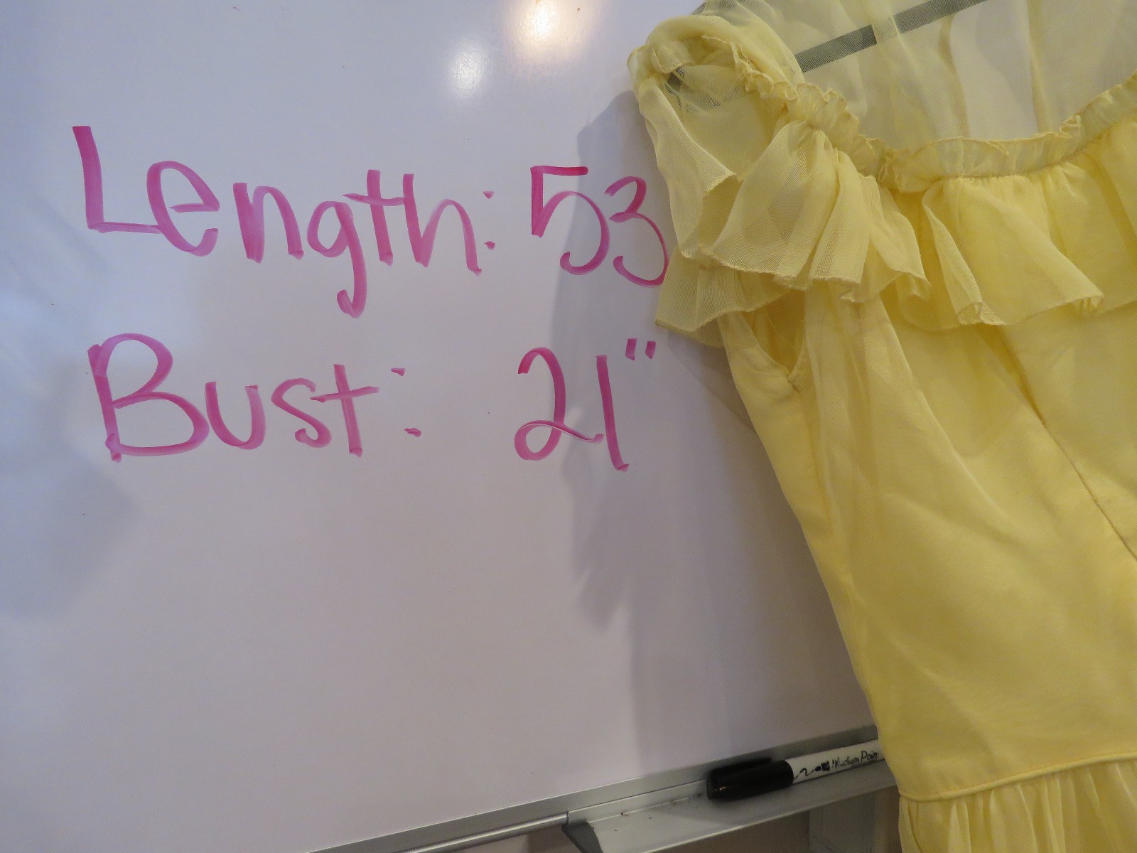 VINTAGE 1950’s FRED PERLBERG Dance Originals Yellow Dress S M Formal Gown EUC