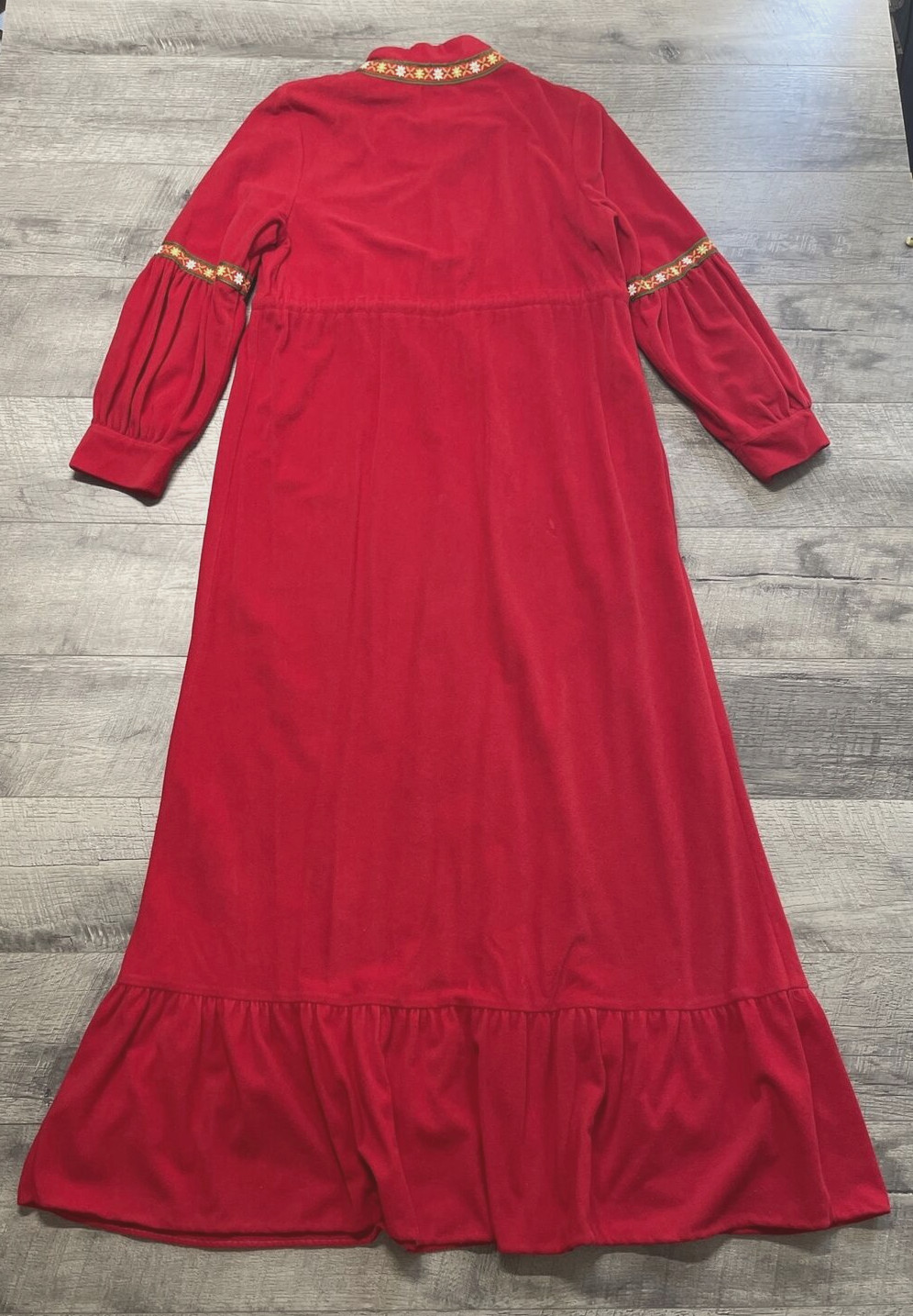 Vintage Lounge Craft Nightgown Housecoat Womens Medium Zip Pocket Long Robe USA