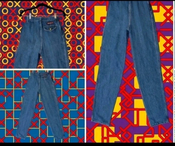 Vintage 1980s High Waist Slimming Leg Jeans Wash Denim Button Madonna Cute 27×29